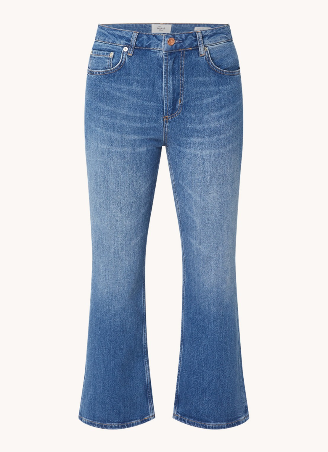 Rails Sunset high waist cropped flared jeans met medium wassing - voorkant indigo