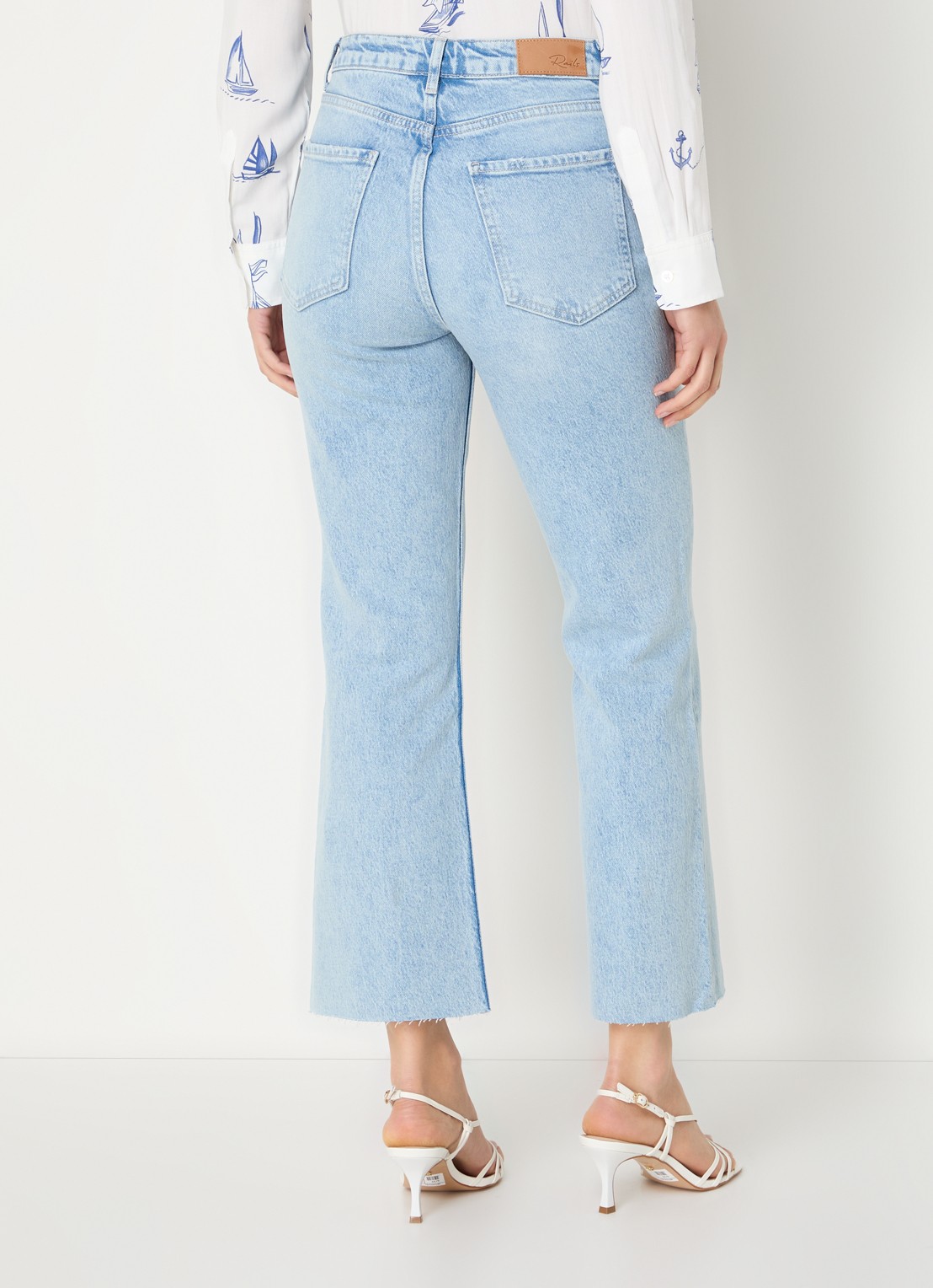 Rails Sunset high waist cropped straight leg jeans met lichte wassing - achterkant 5 indigo