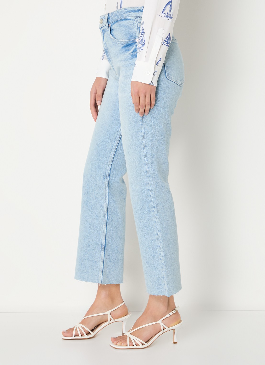 Rails Sunset high waist cropped straight leg jeans met lichte wassing - detail 4 indigo