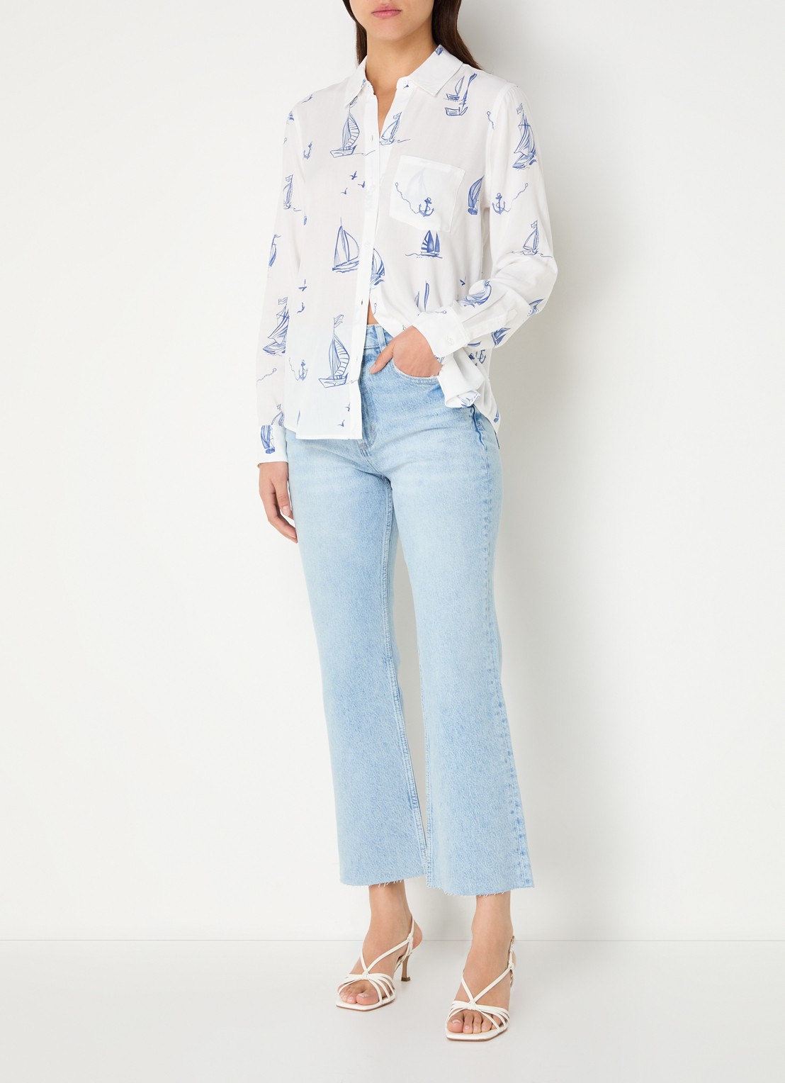Rails Sunset high waist cropped straight leg jeans met lichte wassing - voorkant 2 indigo