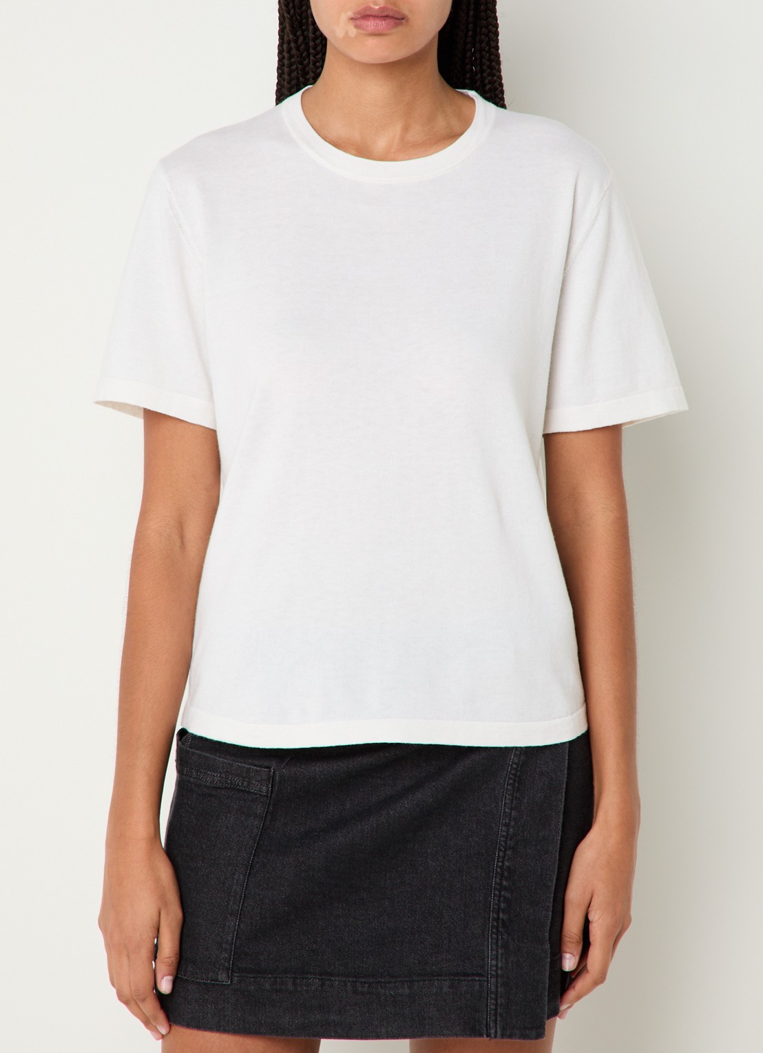 Rails T-shirt in kasjmierblend - detail 7 wit