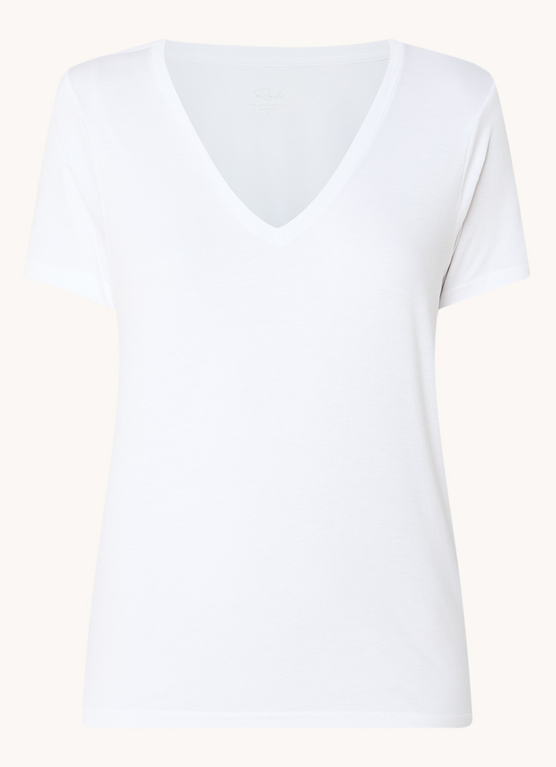 Rails T-shirt van  katoen met stretch - voorkant 2 wit