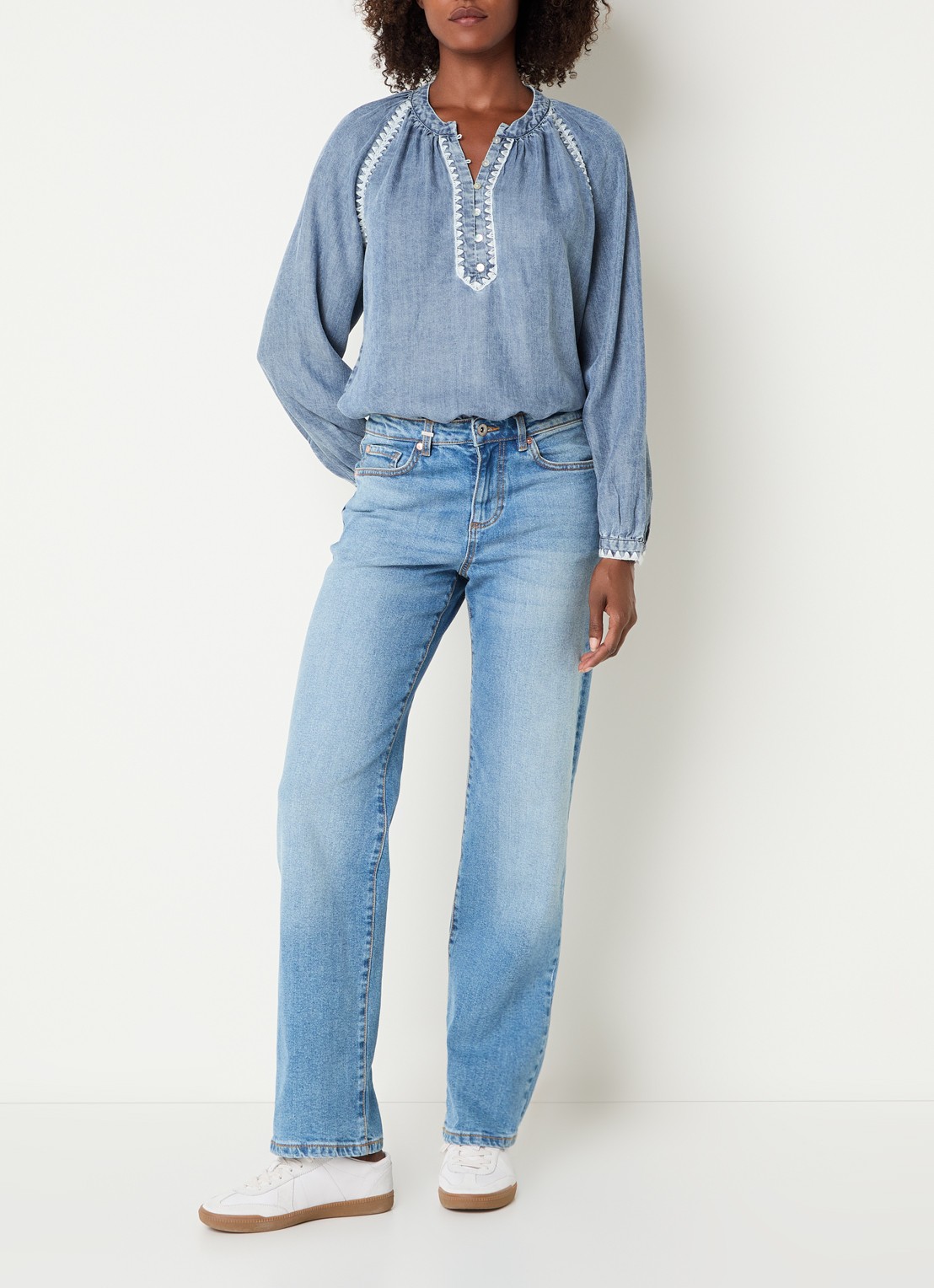 Rails Tali tuniek van chambray - voorkant 3 blauw