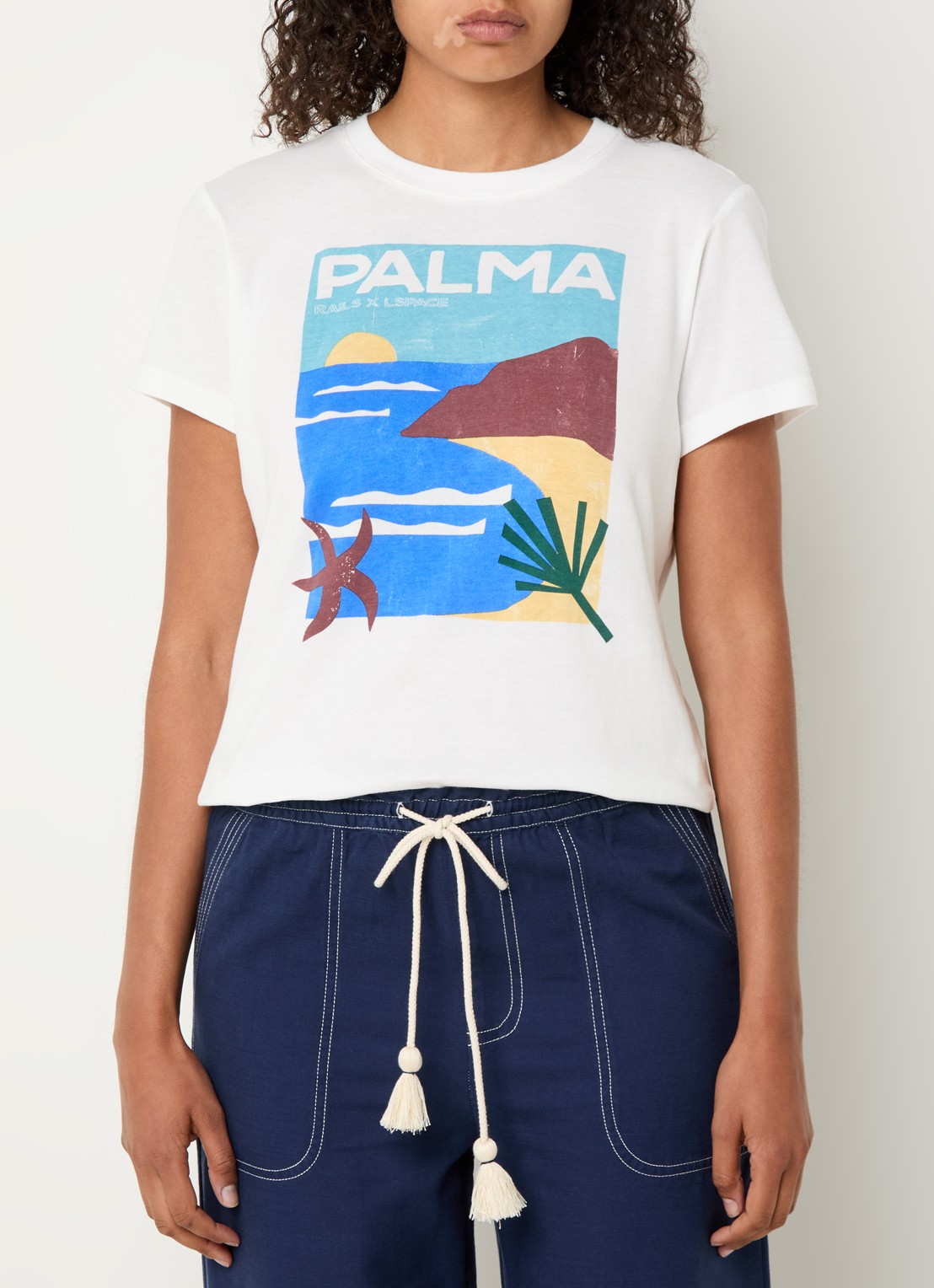 Rails The Classic Crew T-shirt met print - detail 4 gebroken wit