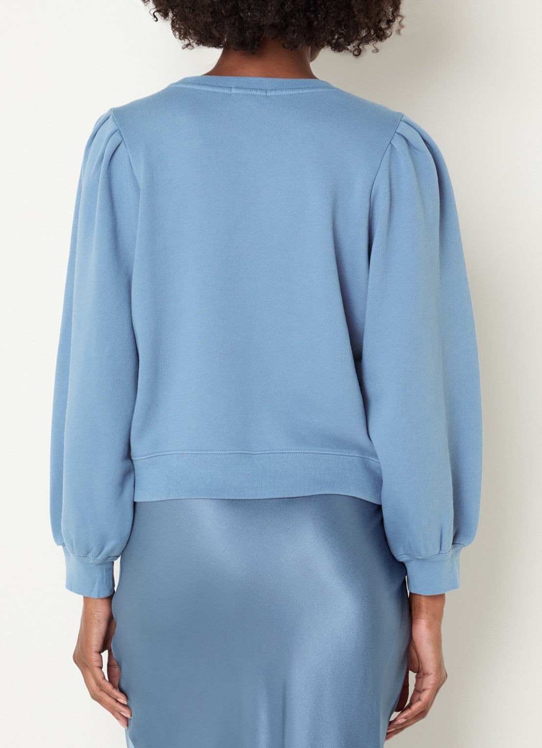 Rails Tiffany sweater met pofmouw - achterkant staalblauw