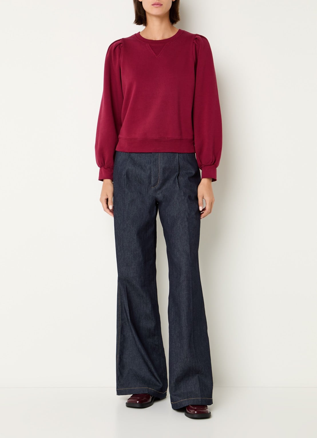 Rails Tiffany sweater met ronde hals - voorkant 4 donkerrood
