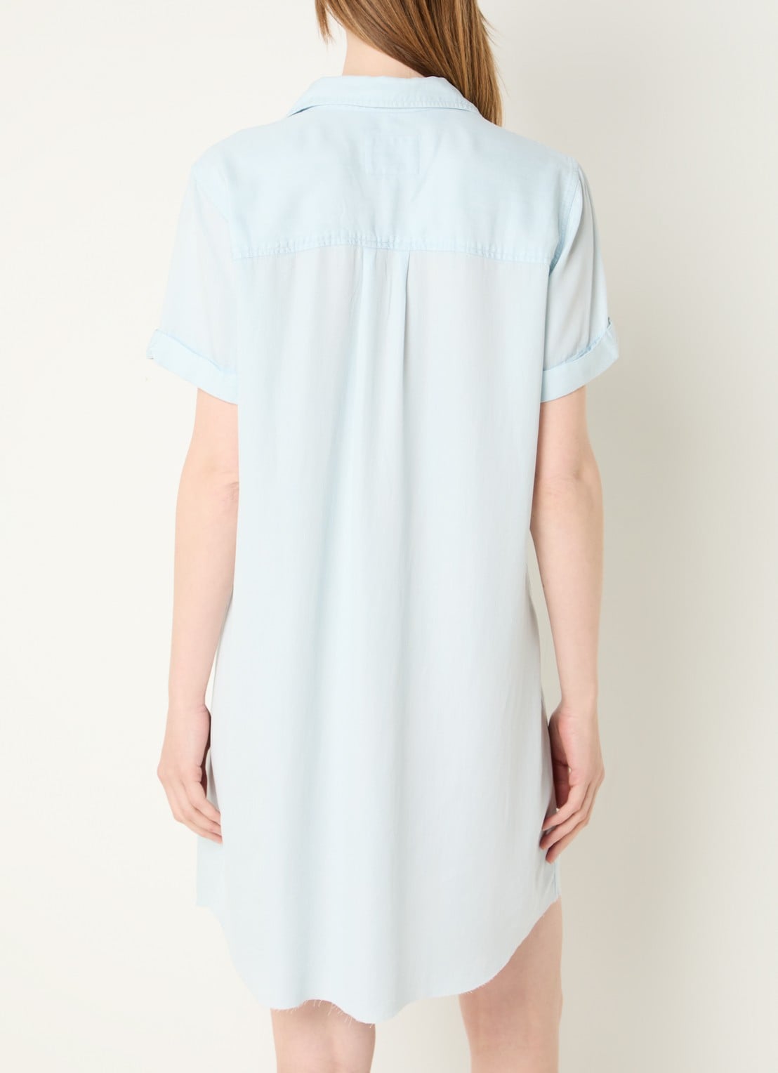 Rails Valerie mini blousejurk met borstzak - achterkant 4 lichtblauw