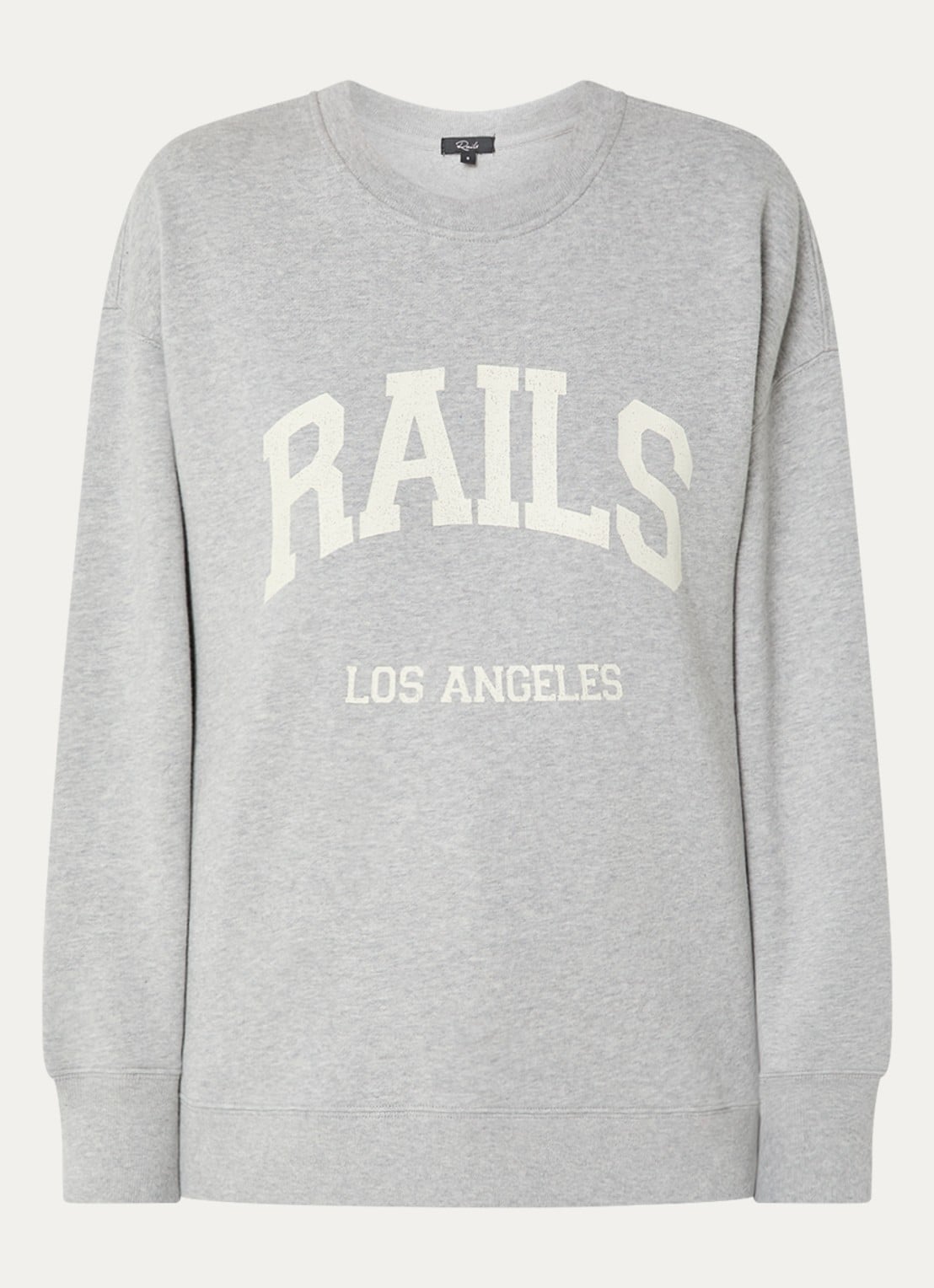 Rails Varsity sweater met logoprint - voorkant 3 grijsmele