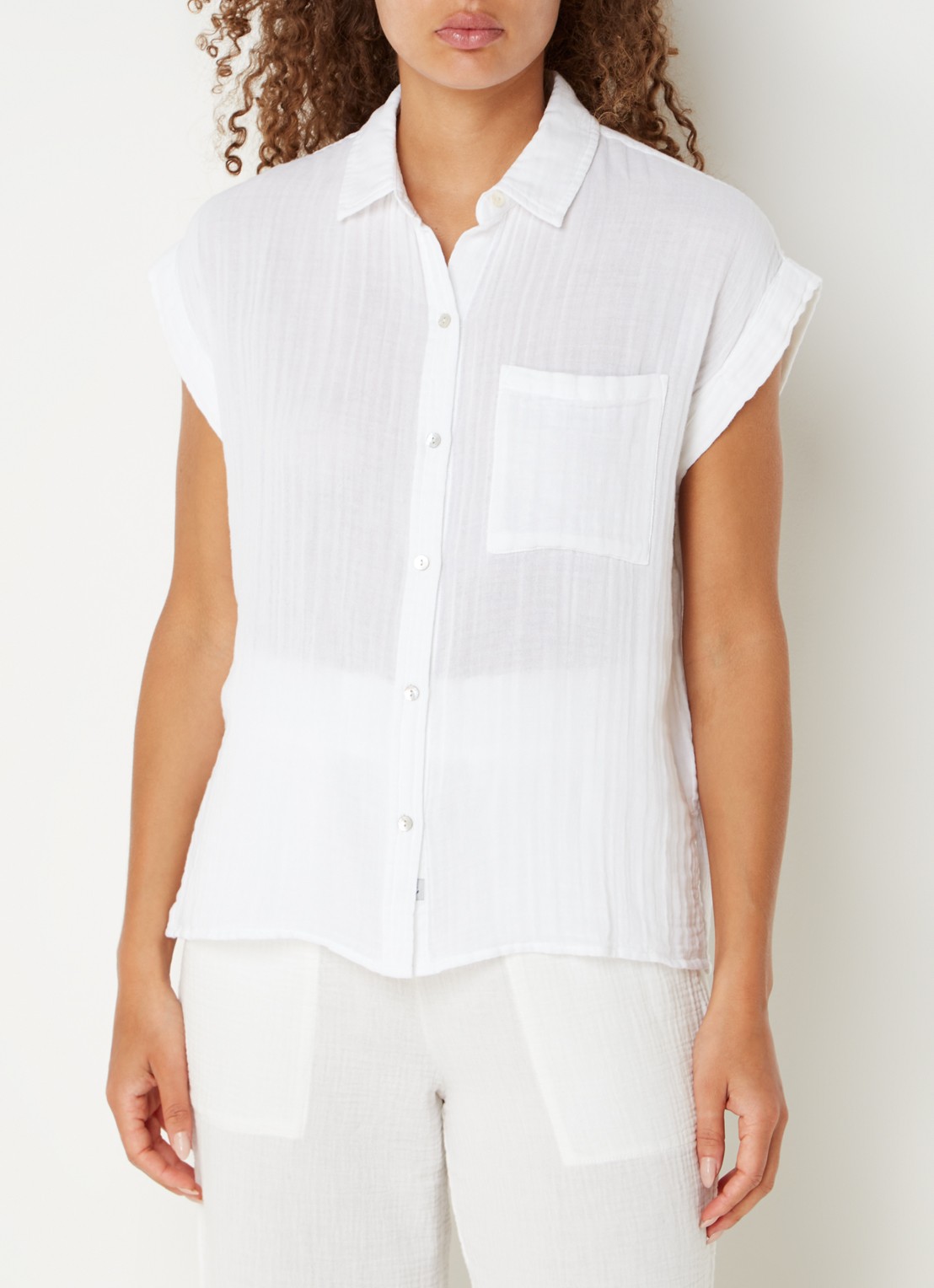 Rails Whitney blouse van  katoen met borstzak - detail 4 wit