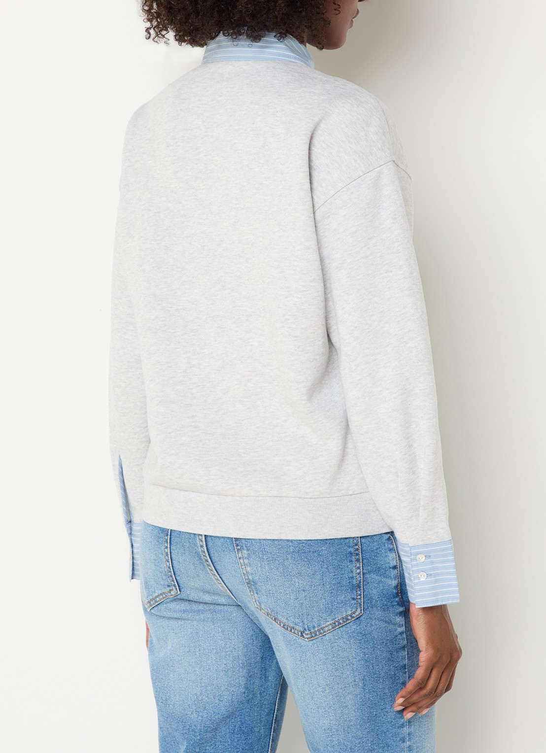Rails Zavier sweater met kraag - achterkant 4 grijsmele