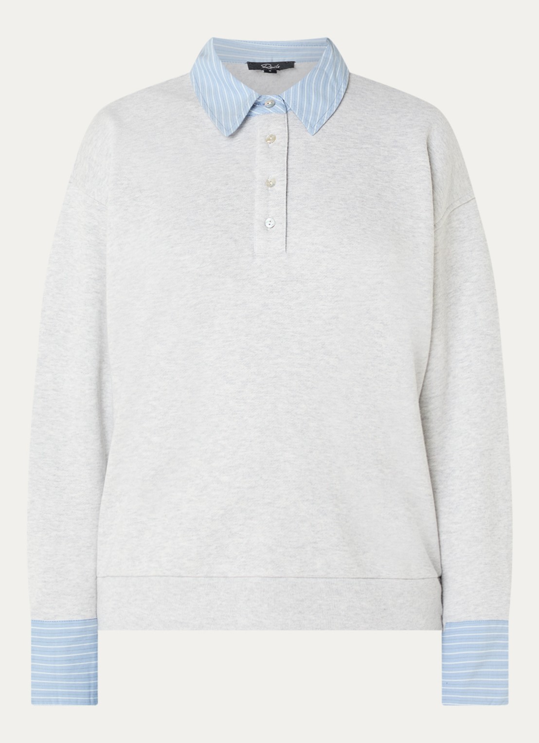 Rails Zavier sweater met kraag - voorkant 2 grijsmele