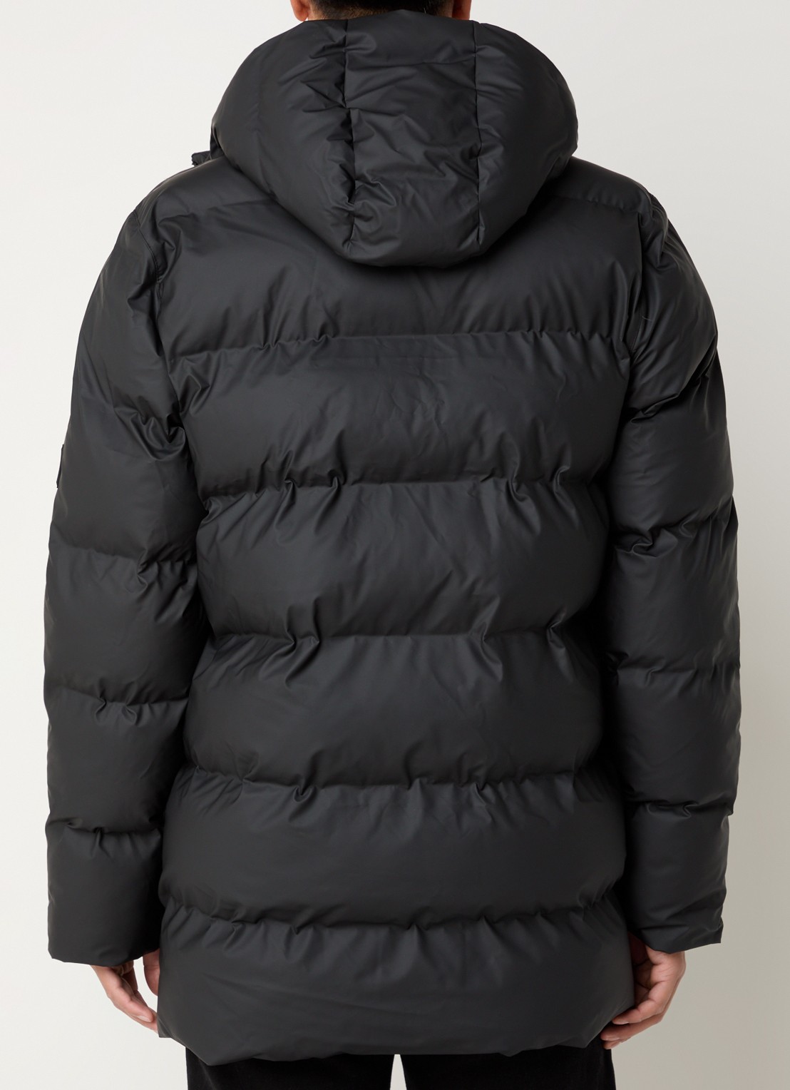 Rains Alta gewatteerde parka met capuchon - achterkant 3 zwart