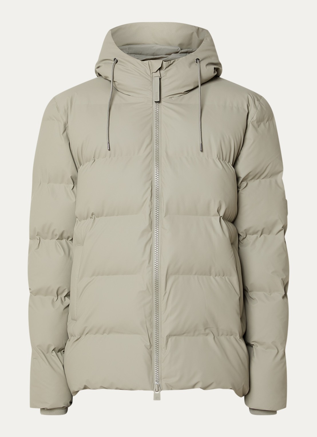 Rains Alta puffer jack met capuchon en steekzakken - voorkant olijfgroen