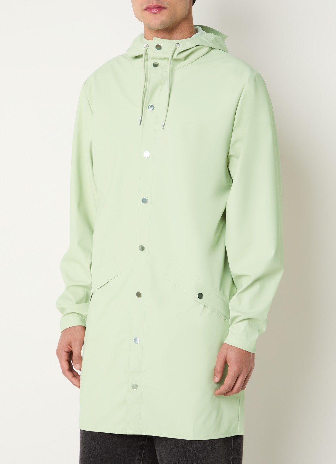 Rains Bold regenjas met capuchon en klepzakken - detail 3 lichtgroen