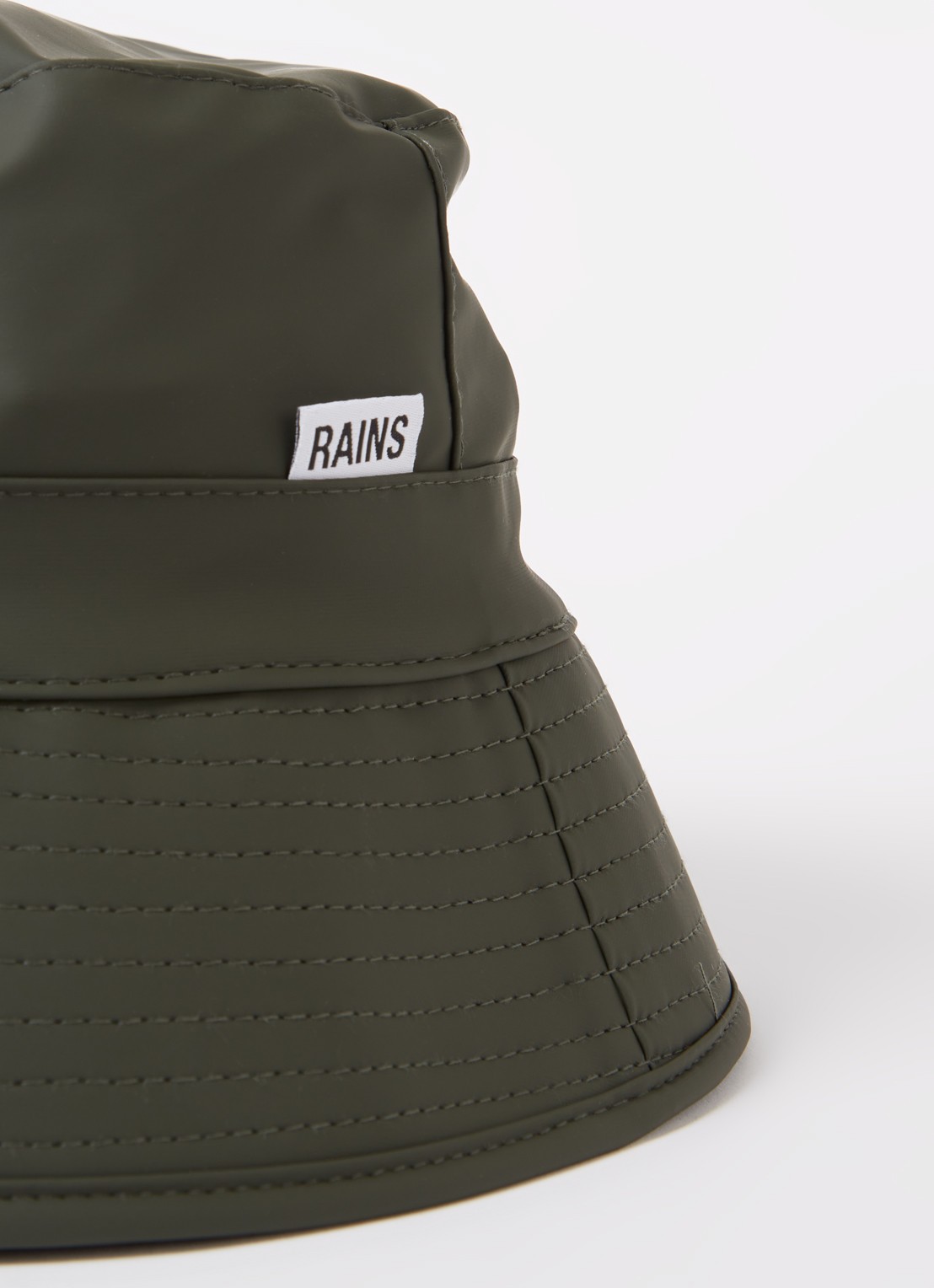 Rains Bucket hoed met logo - detail legergroen