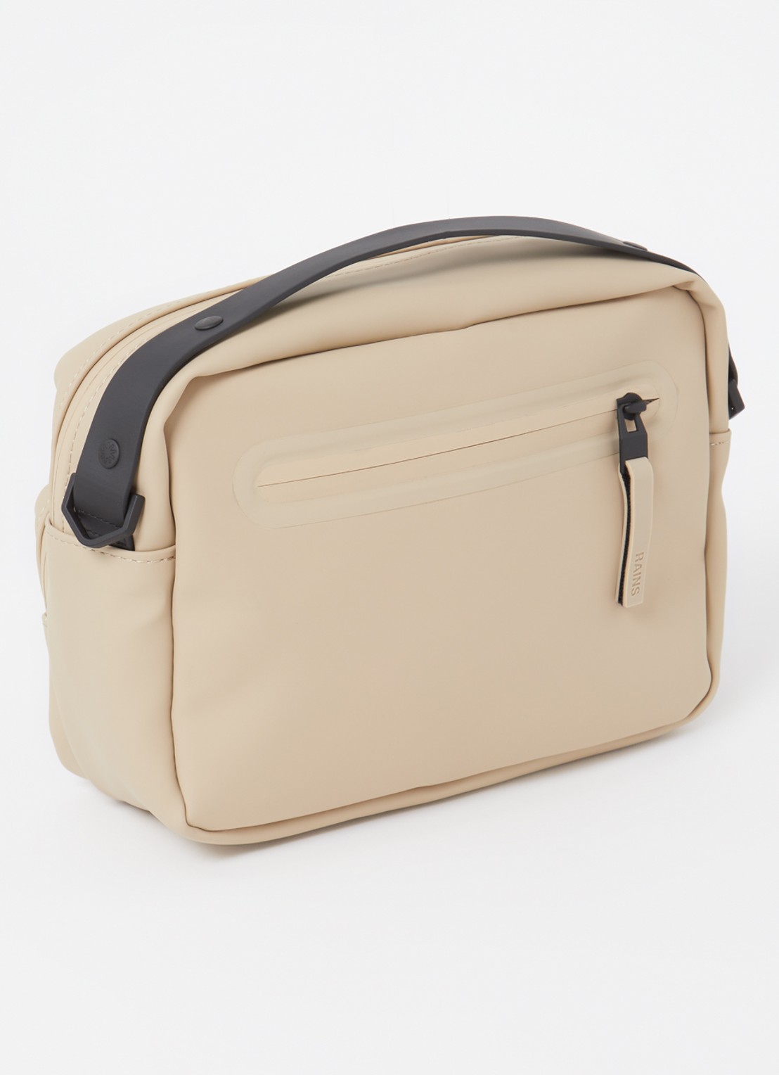 Rains Cargo Box schoudertas met afneembare schouderriem - achterkant 4 zand