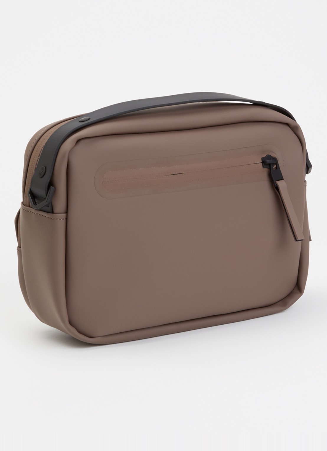 Rains Cargo Box schoudertas met afneembare schouderriem - achterkant 2 lichtbruin