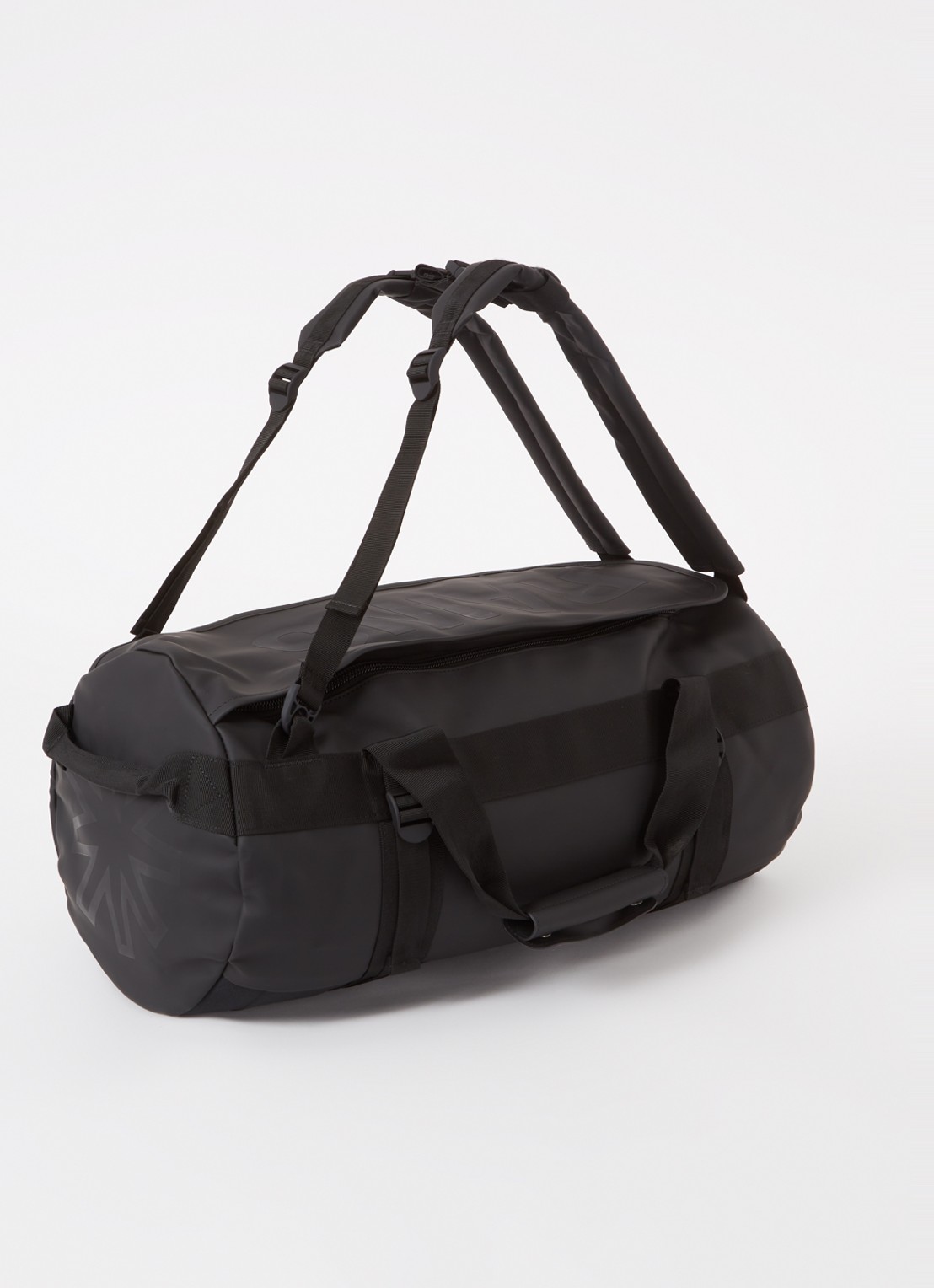 Rains  Duffel sporttas met logo - achterkant zwart