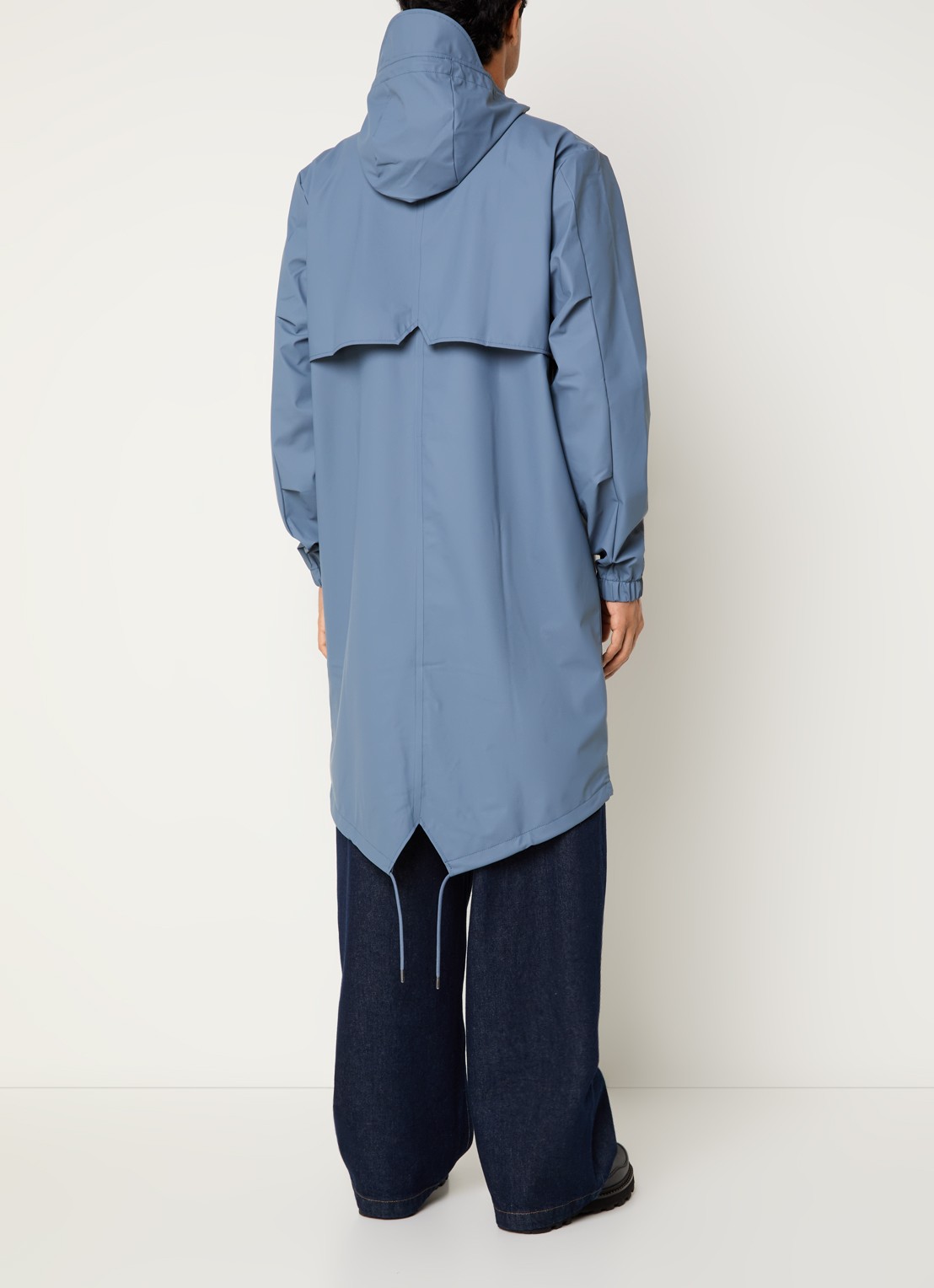 Rains Fishtail parka met steekzakken - achterkant 2 staalblauw