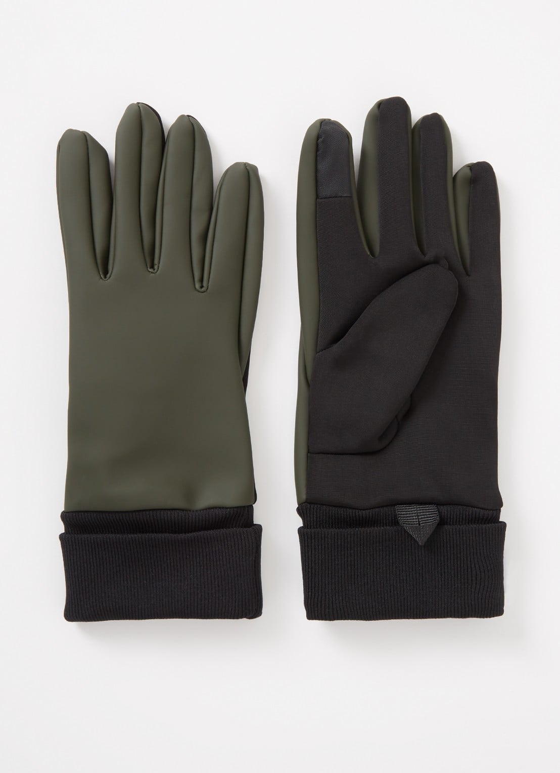 Rains Handschoenen met waterafstotende coating en touchscreen functie - voorkant legergroen