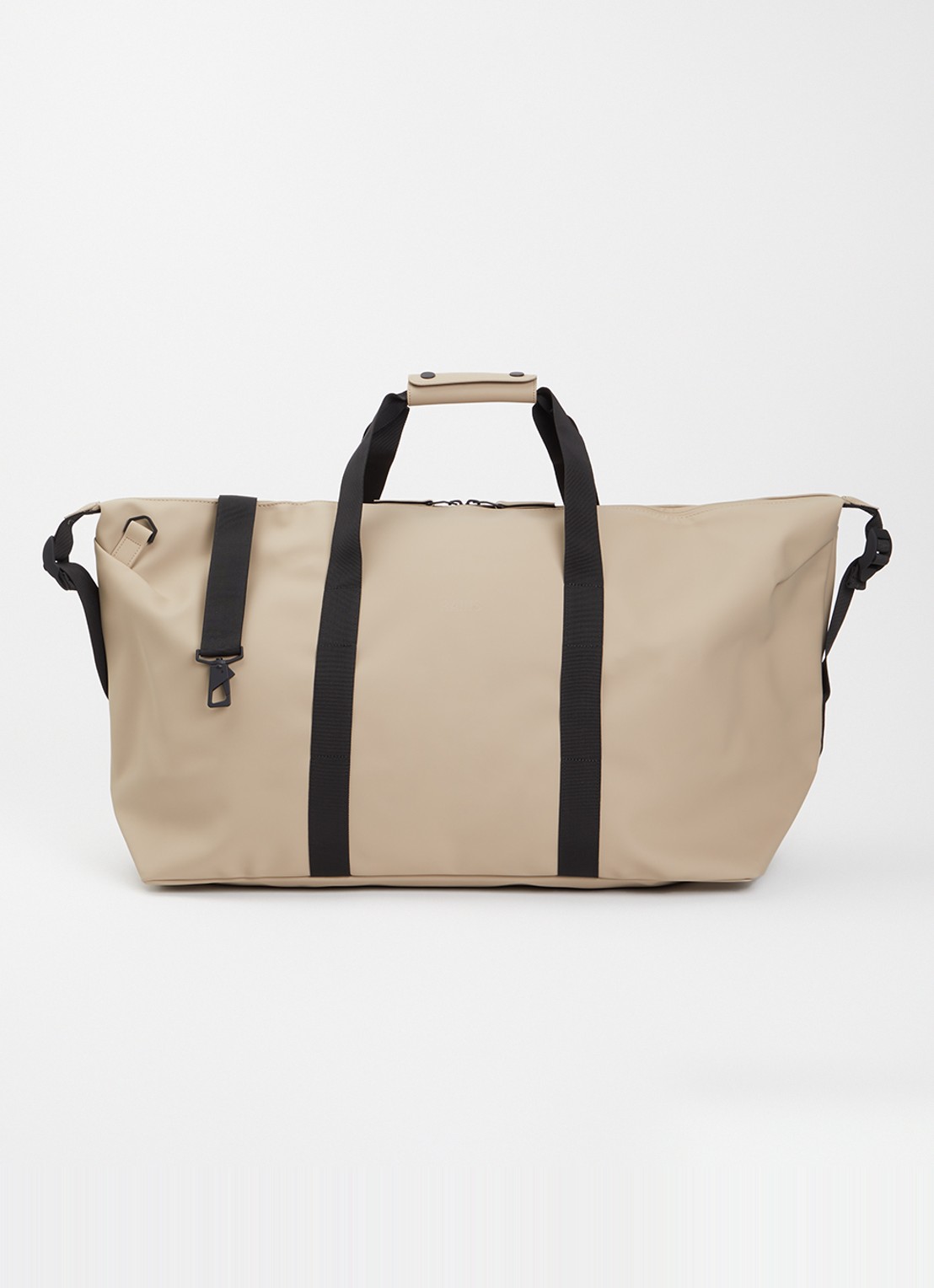 Rains Hilo Large weekendtas met waterafstotende coating - voorkant beige