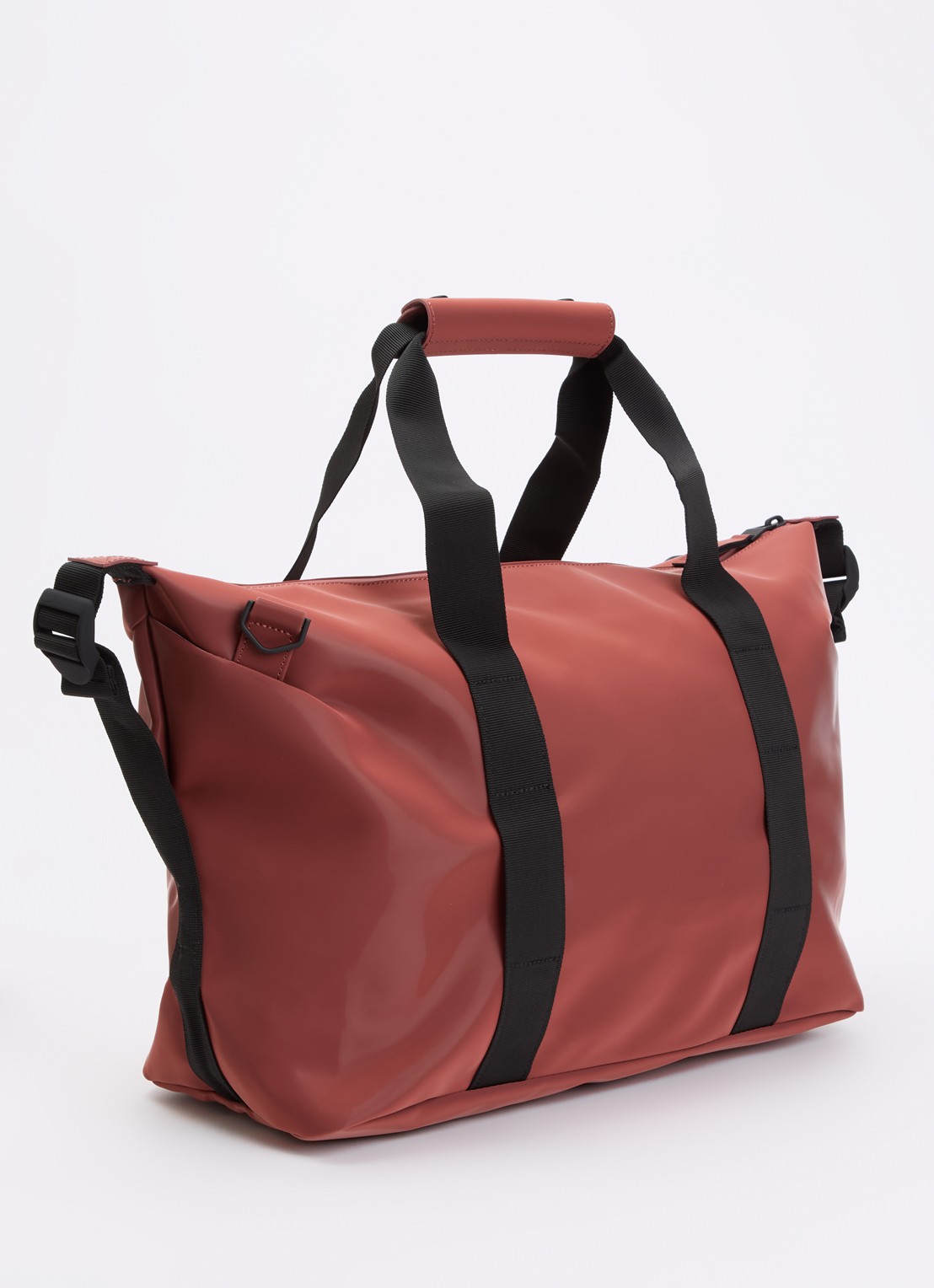 Rains Hilo Small weekendtas met waterafstotende coating - achterkant 2 steenrood