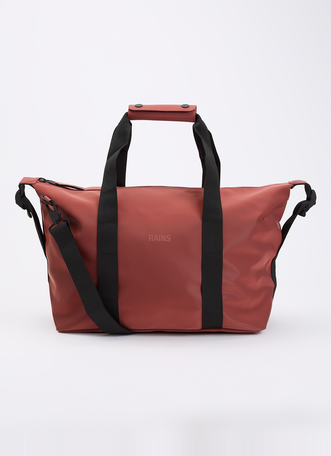 Rains Hilo Small weekendtas met waterafstotende coating - voorkant 3 steenrood