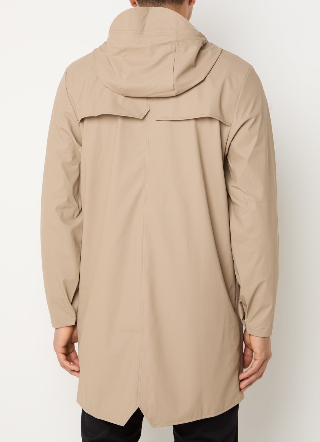 Rains Parka met capuchon en waterafstotende coating - achterkant beige