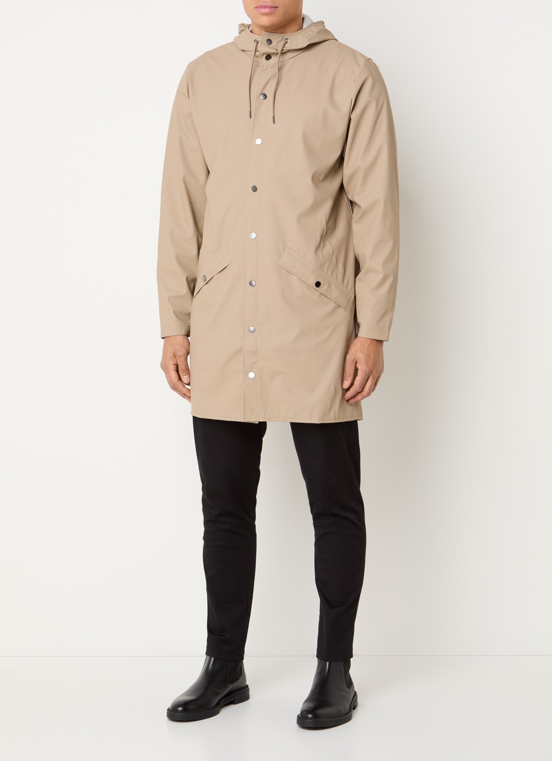 Rains Parka met capuchon en waterafstotende coating - voorkant 4 beige