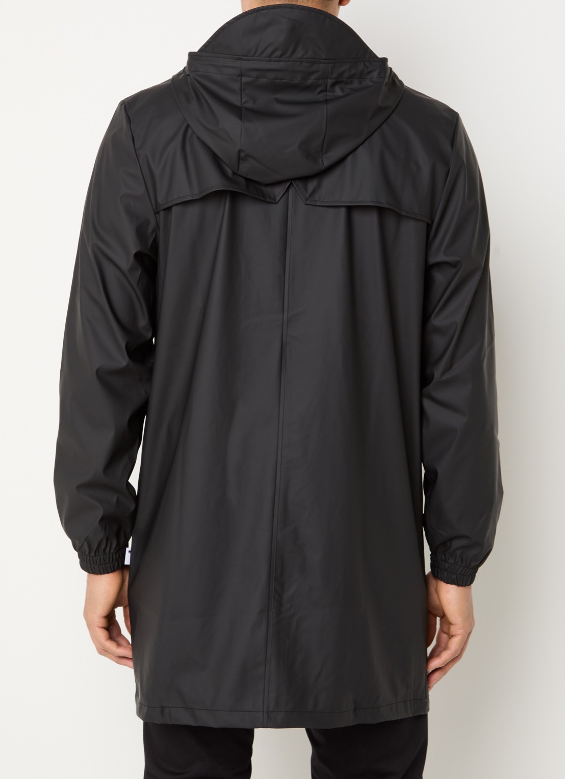 Rains Parka met capuchon en waterafstotende coating - achterkant zwart