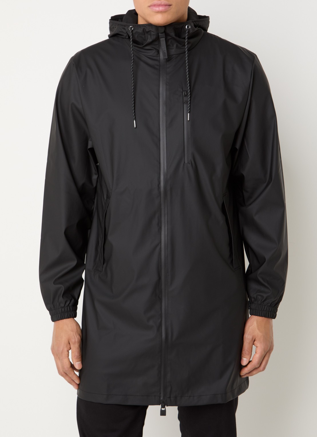 Rains Parka met capuchon en waterafstotende coating - detail 2 zwart