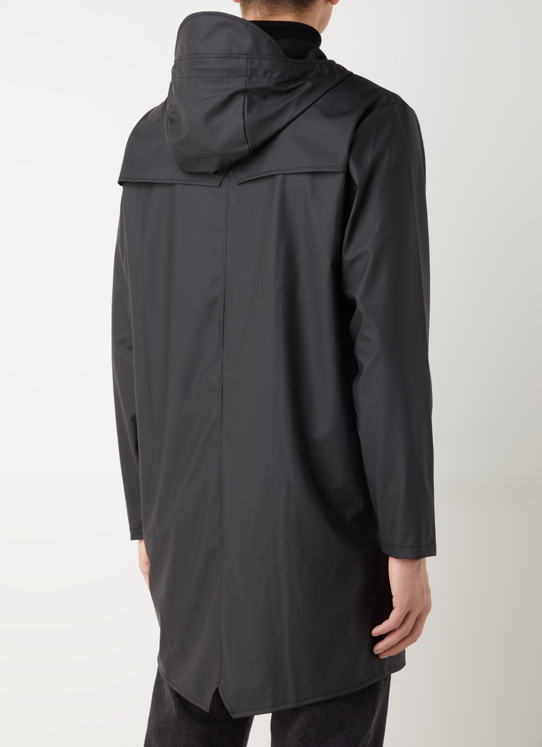Rains Regenjack met capuchon en klepzakken - unisex - achterkant zwart