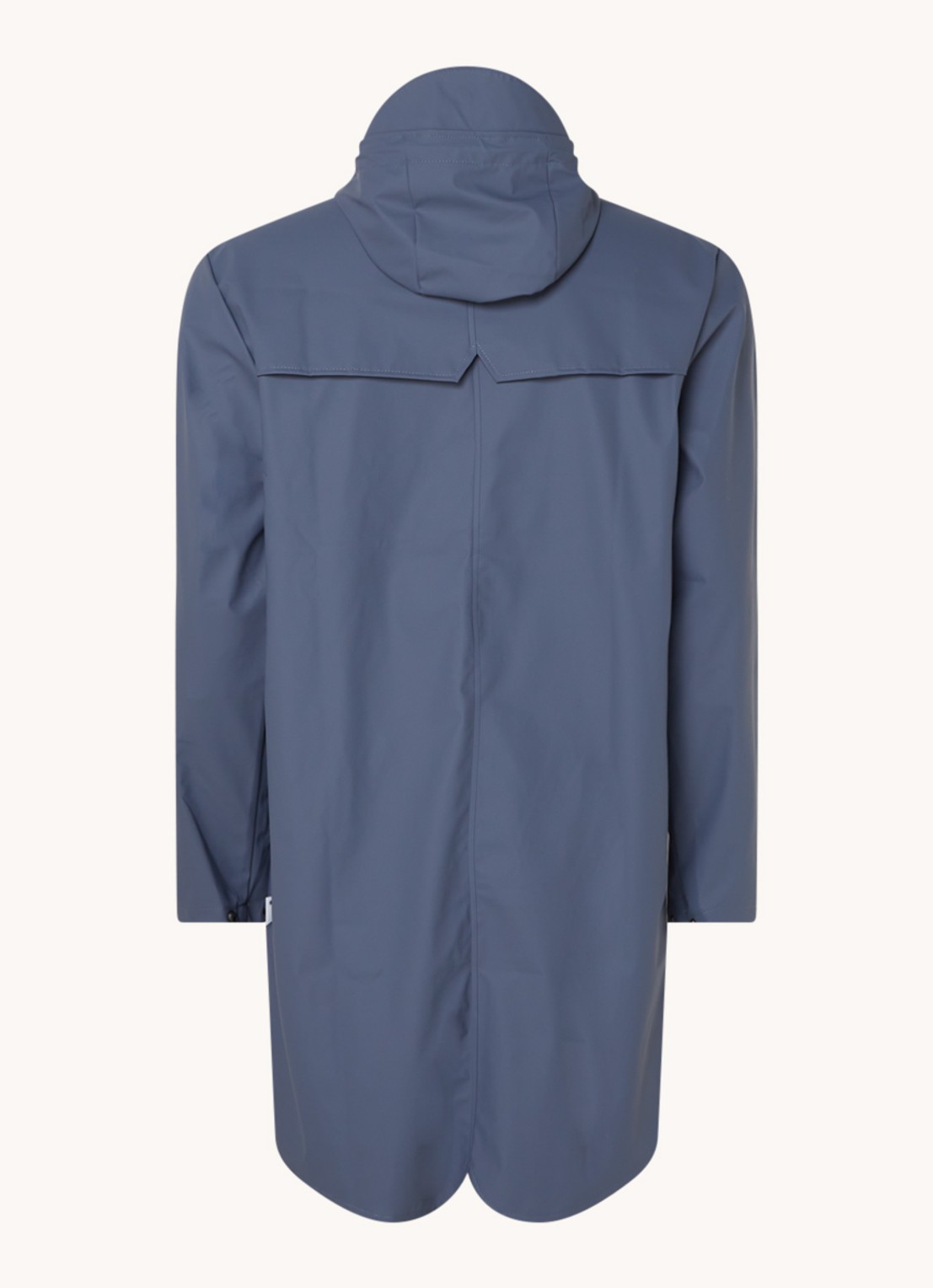 Rains Regenjack met capuchon en klepzakken - unisex - achterkant 3 staalblauw