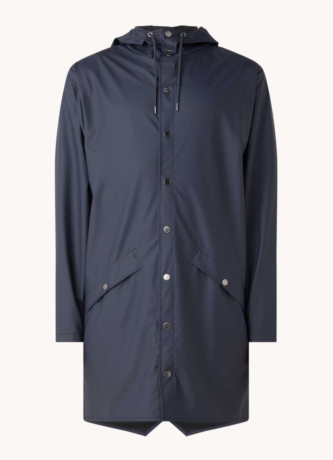 Rains Regenjack met capuchon en klepzakken - unisex - voorkant donkerblauw