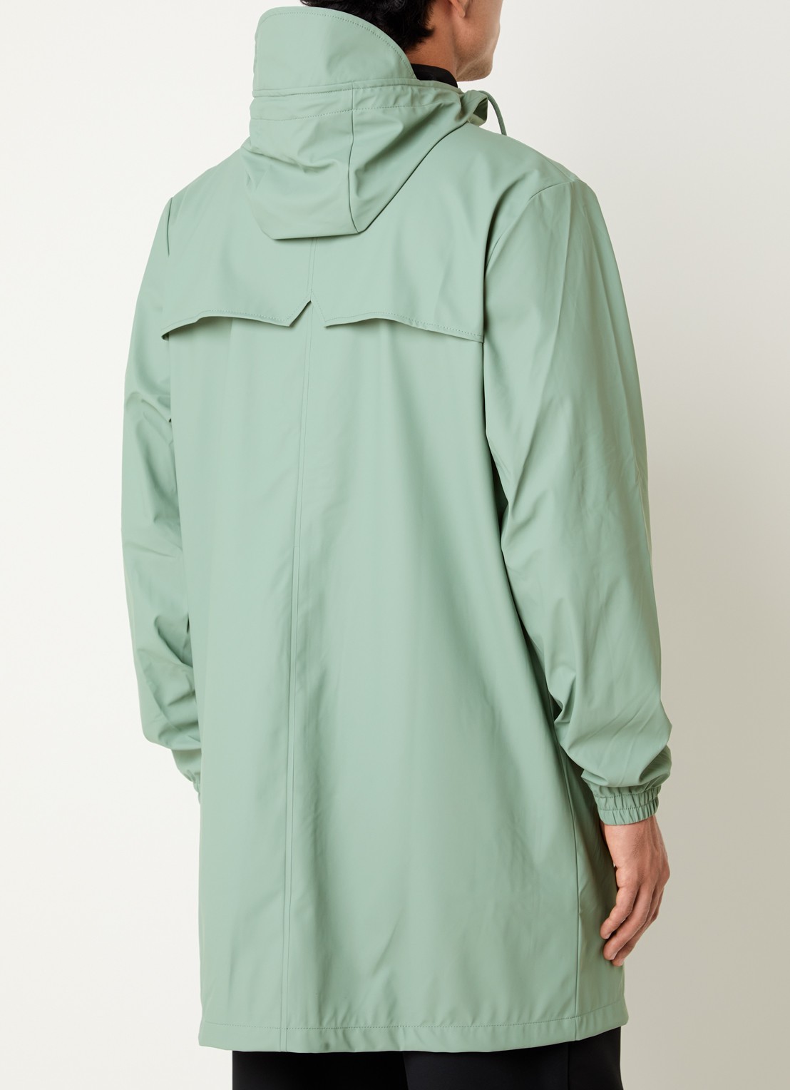 Rains Regenjack met capuchon en steekzakken - achterkant 2 groen