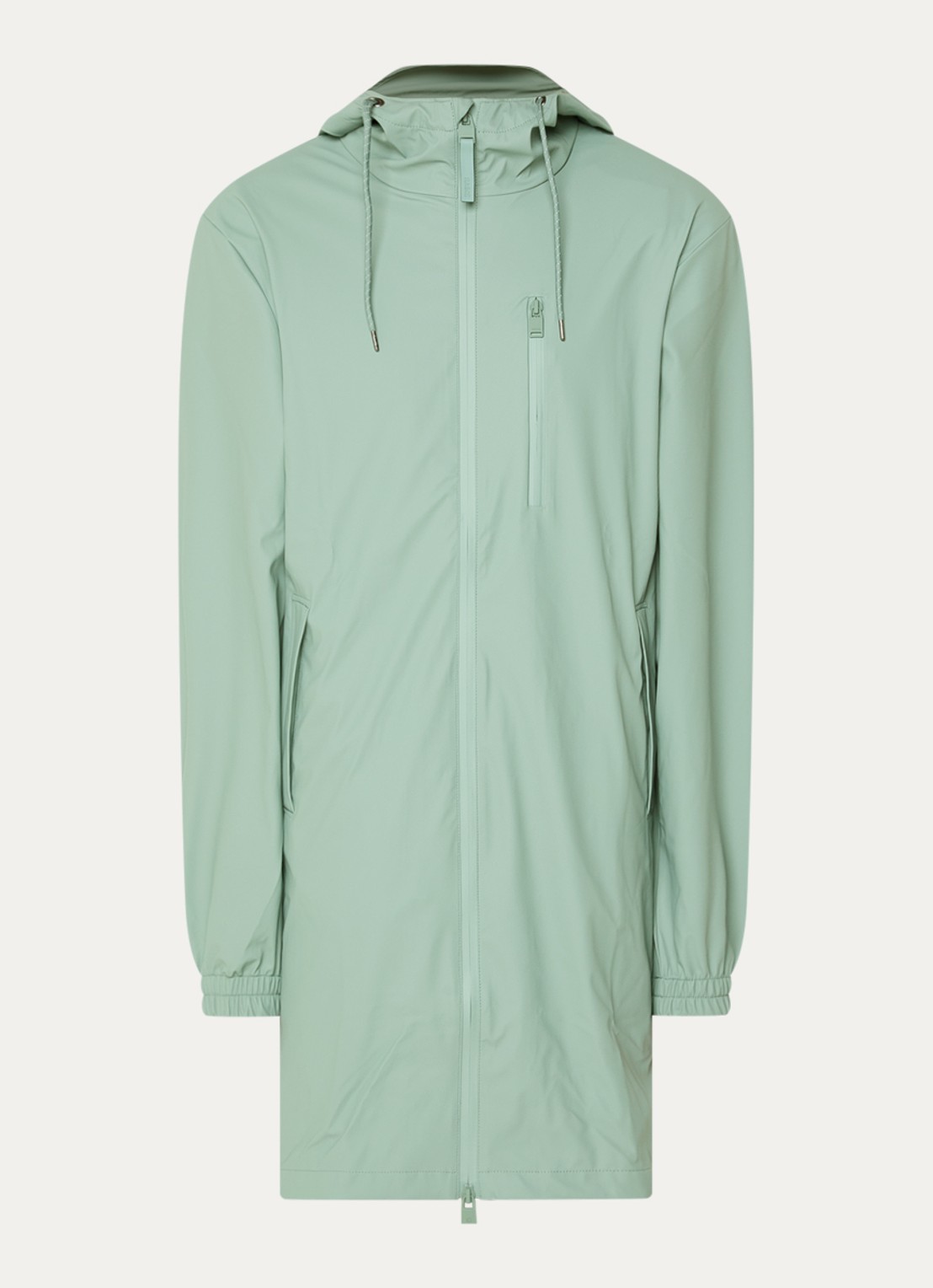 Rains Regenjack met capuchon en steekzakken - voorkant 3 groen