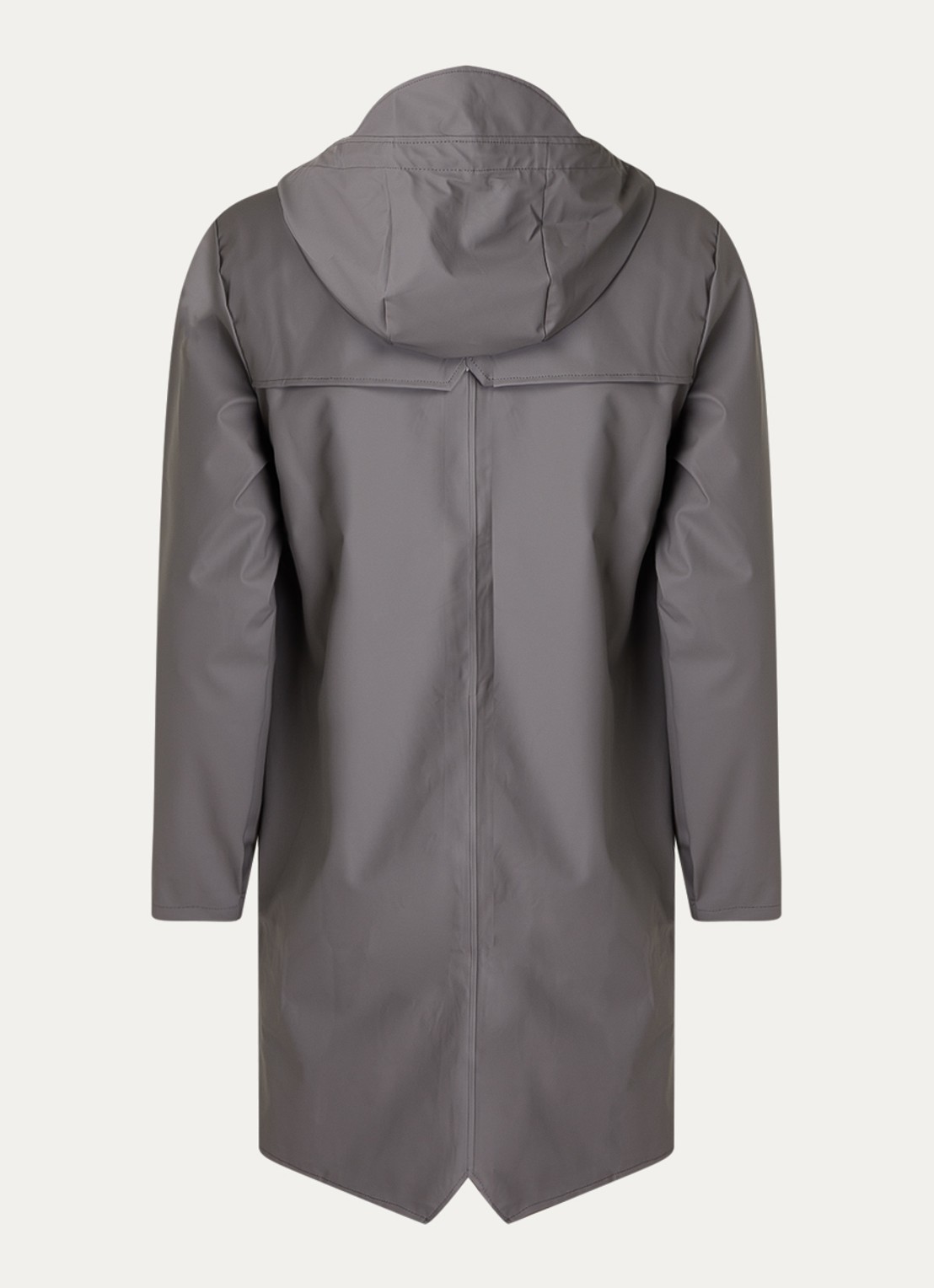 Rains Regenjas met capuchon en klepzakken - unisex - achterkant 2 grijs
