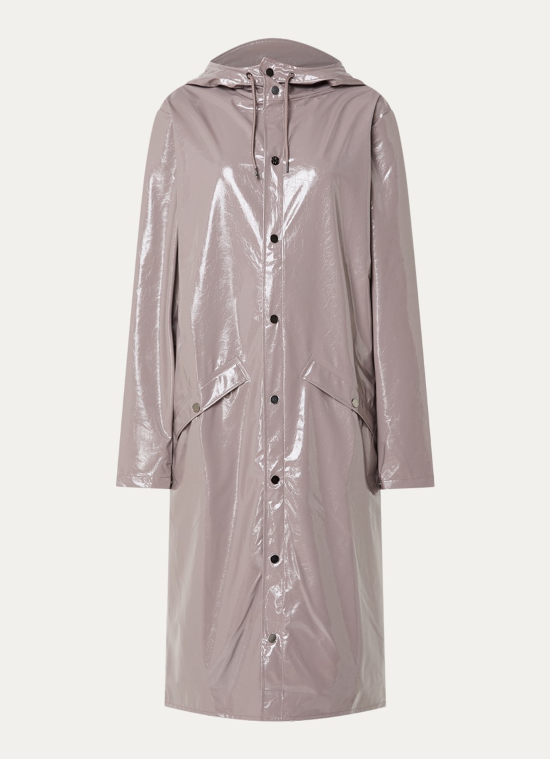 Rains Regenjas met capuchon en klepzakken - voorkant 3 metallic