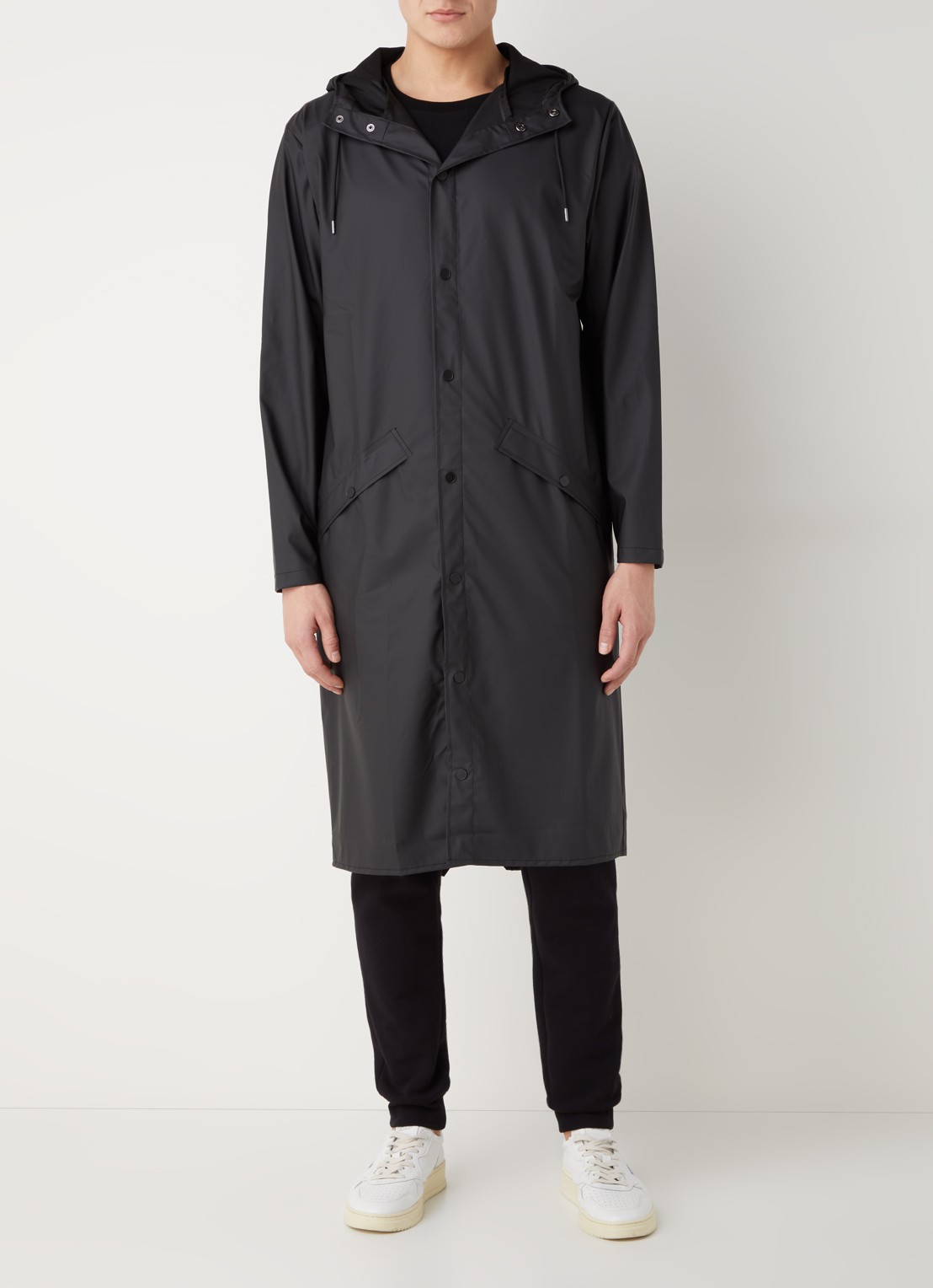 Rains Regenjas met klepzakken en capuchon - detail 4 zwart