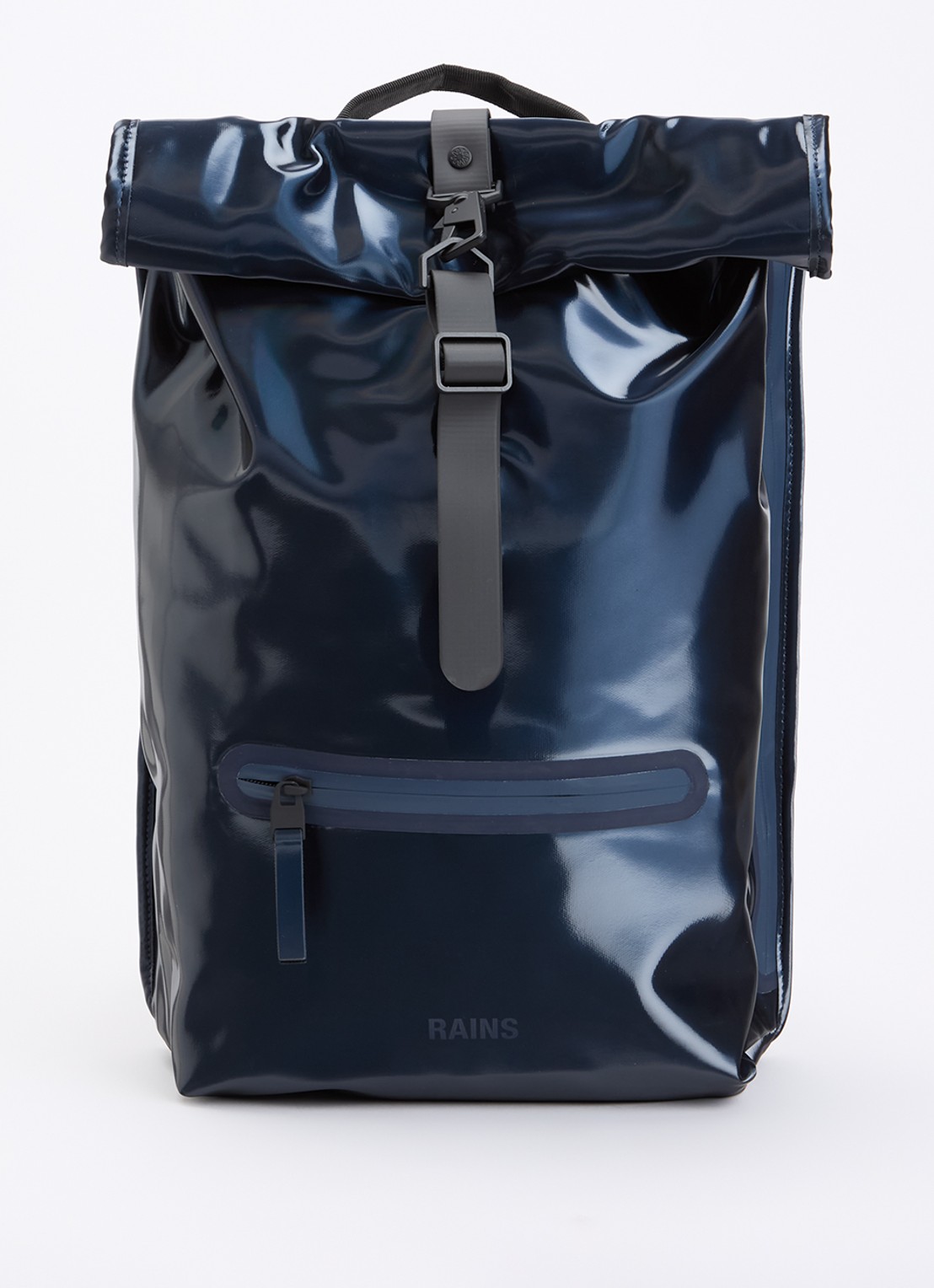 Rains Rolltop rugzak met waterafstotende coating en 15 inch laptopvak - voorkant 2 olijfgroen