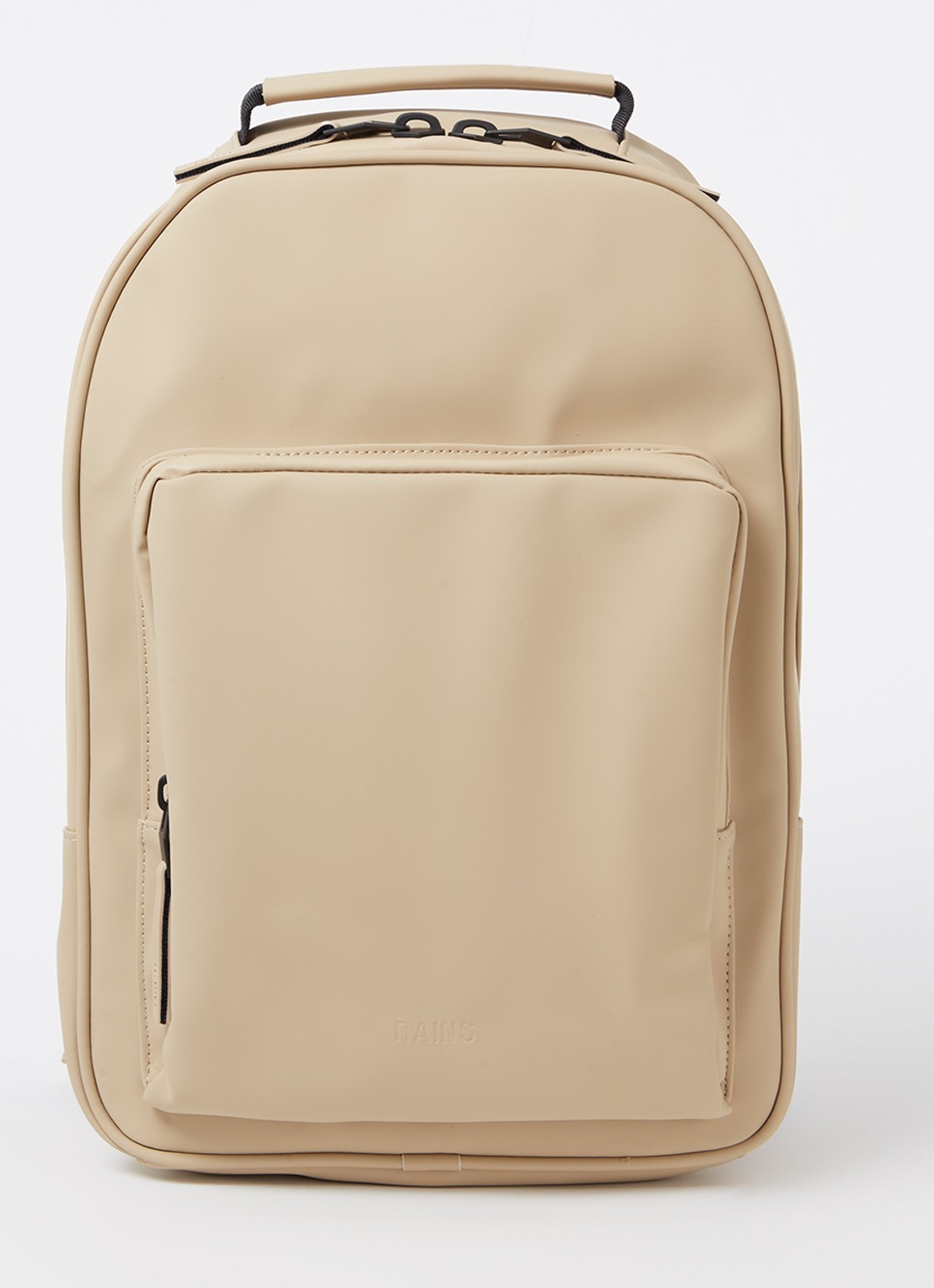 Rains Rugzak met 12 inch laptopvak en waterafstotende coating - voorkant camel