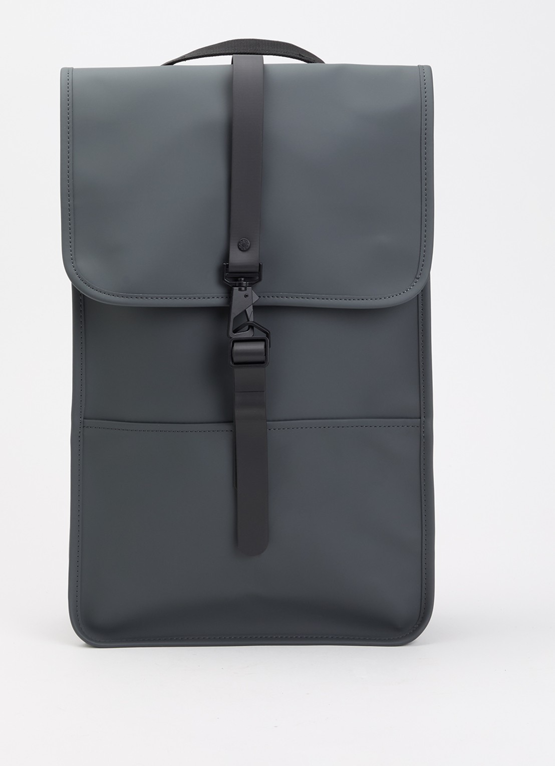 Rains Rugzak met 15 inch laptopvak en waterafstotende coating  - voorkant 2 donkergrijs