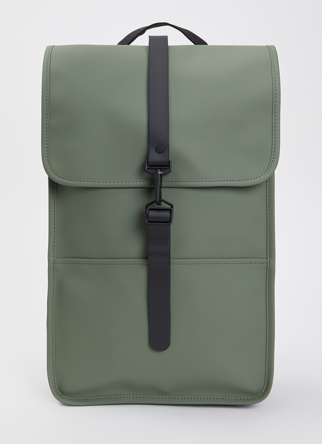 Rains Rugzak met 15 inch laptopvak en waterafstotende coating  - voorkant groen