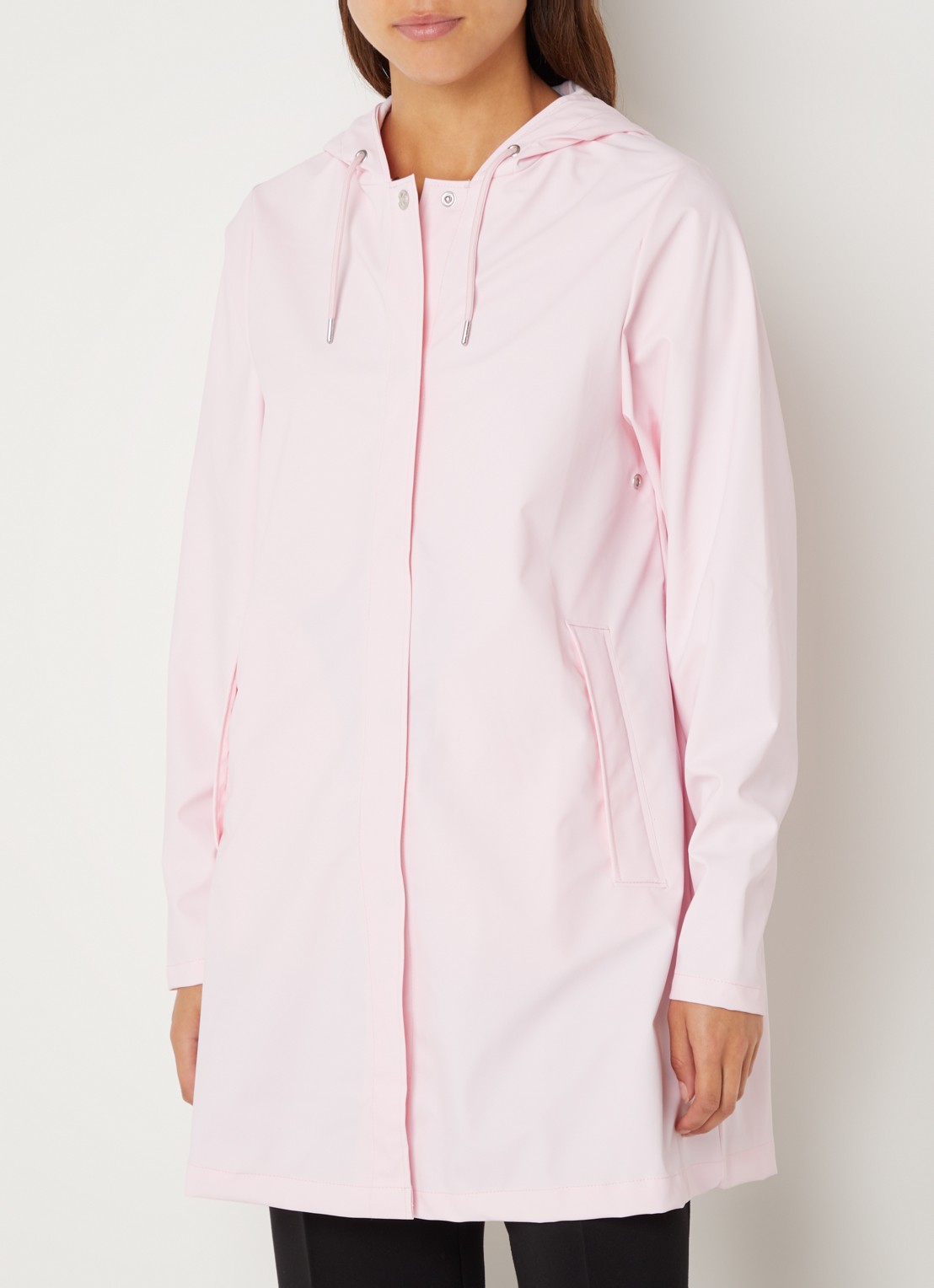 Rains String W parka met capuchon en trekkoord - detail 3 roze