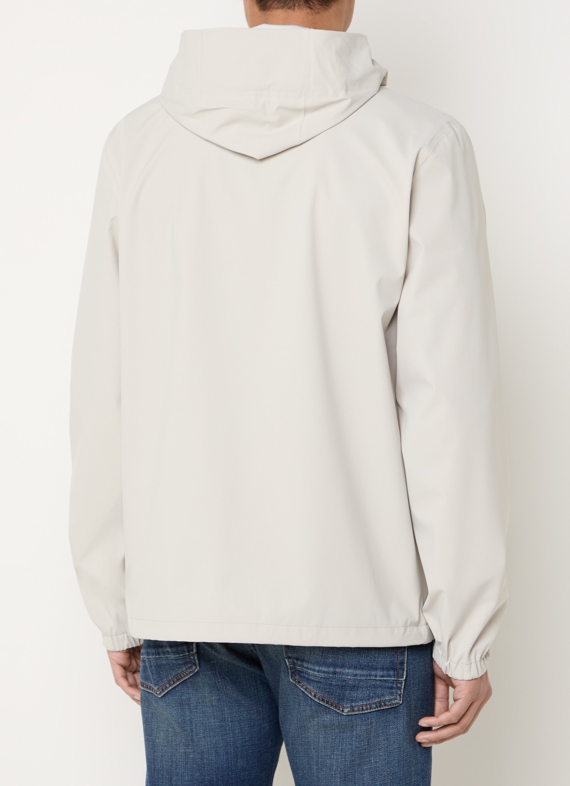 Rains Suva regenjas met capuchon en ritszakken - achterkant 4 beige