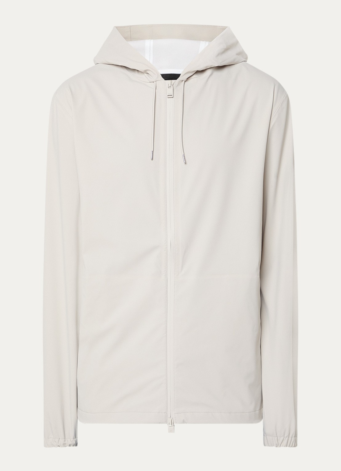 Rains Suva regenjas met capuchon en ritszakken - voorkant 2 beige