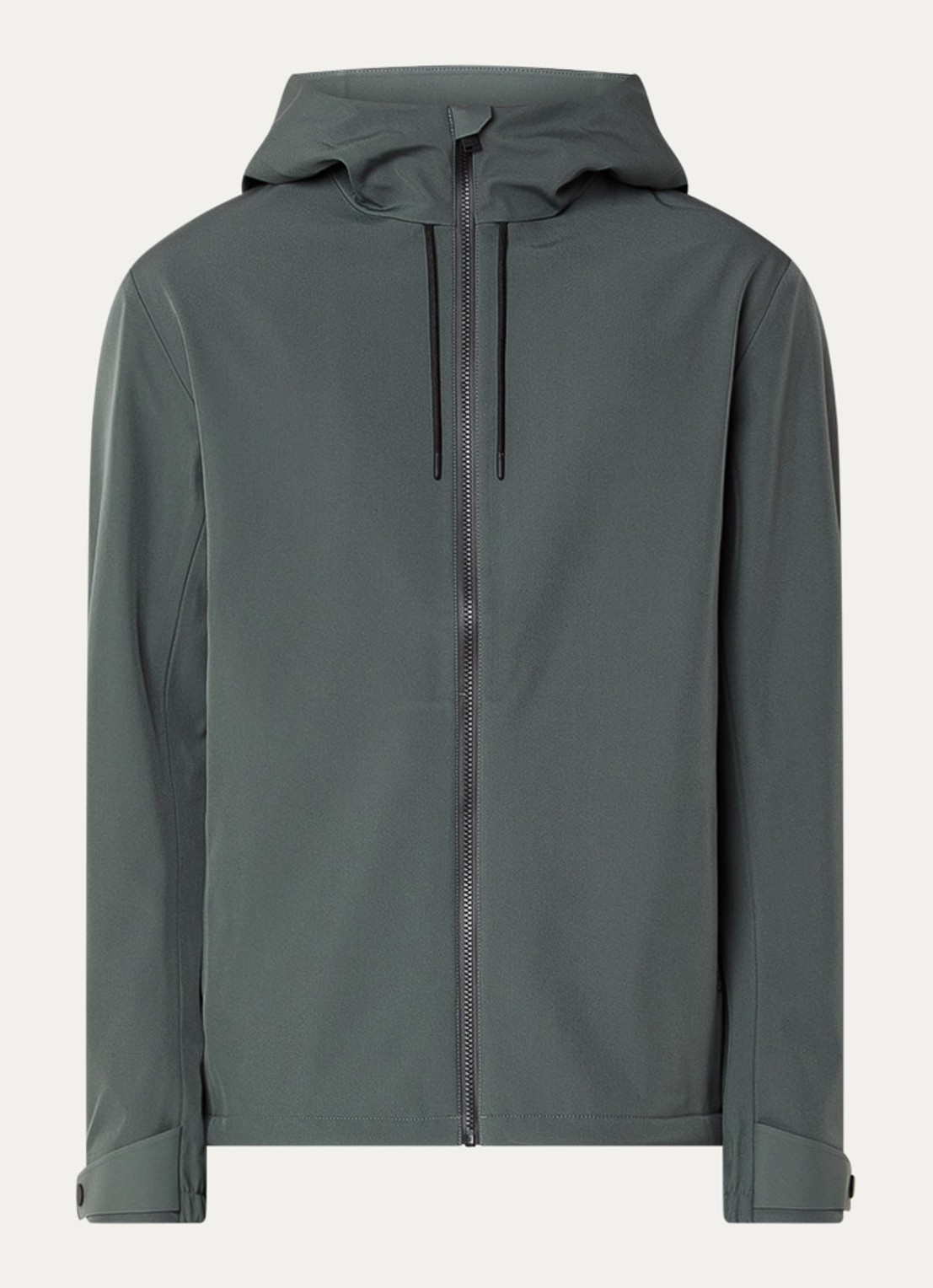 Rains Suva softshell jack met capuchon - voorkant donkergrijs