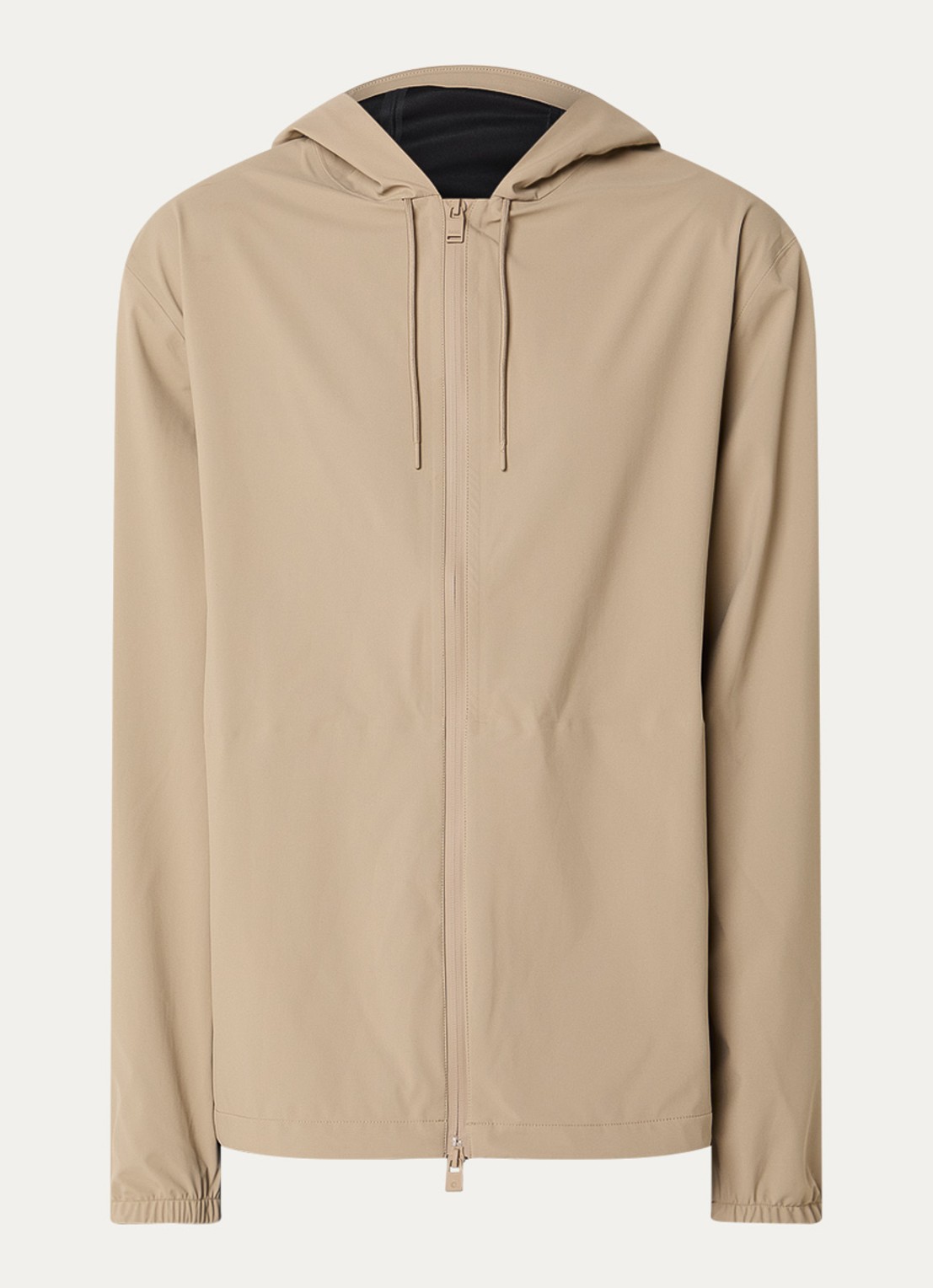 Rains Suva softshell jack met capuchon - voorkant 2 beige