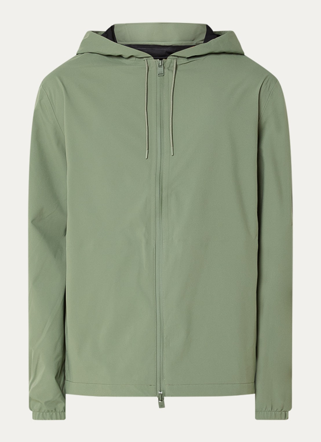 Rains Suva softshell jack met capuchon - voorkant groen