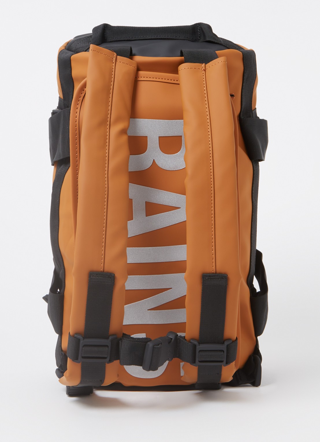 Rains Texel Mini weekendtas met waterafstotende coating - achterkant 2 donkeroranje